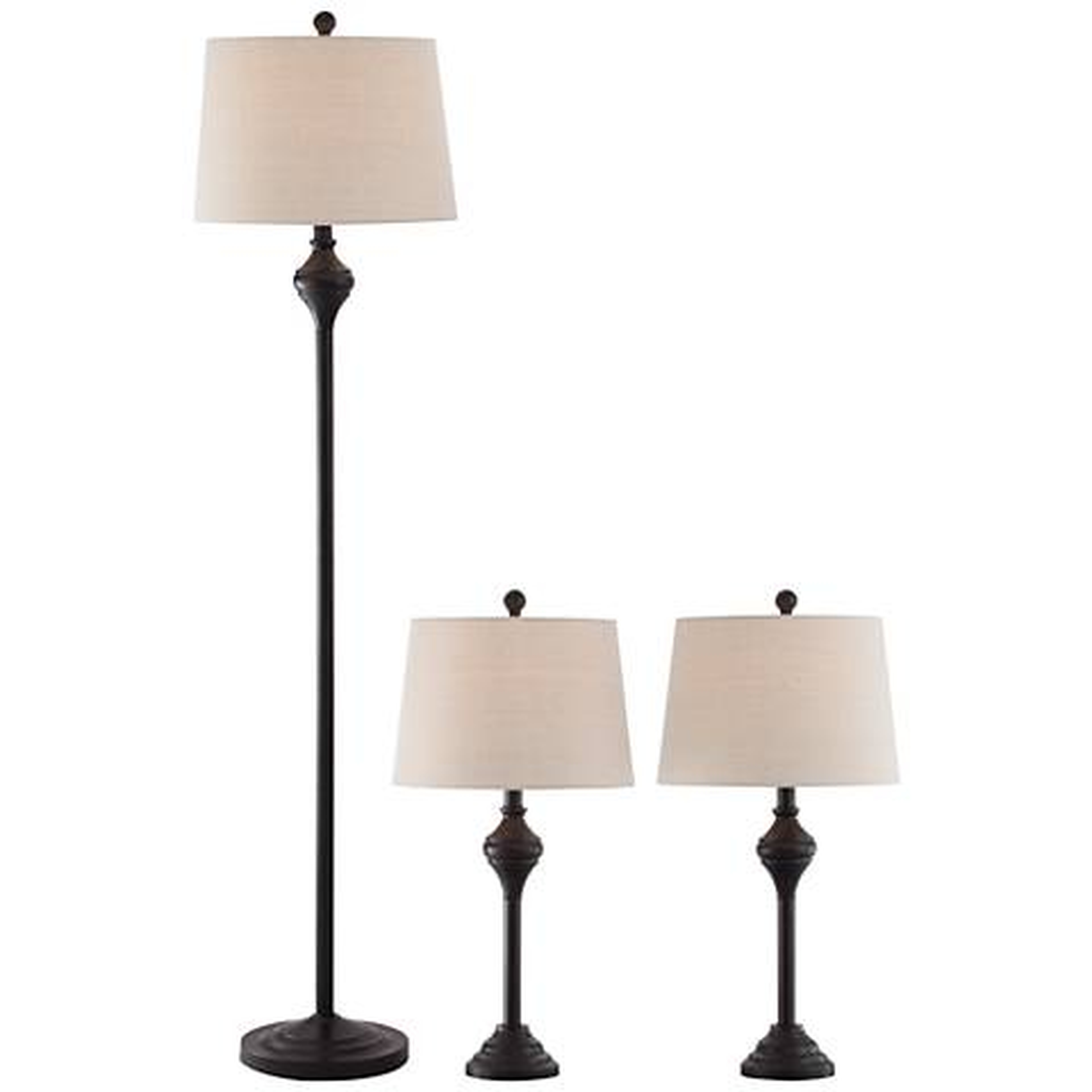 Mason Bronze Piece Floor and Table Lamp Set 3 - Lamps Plus