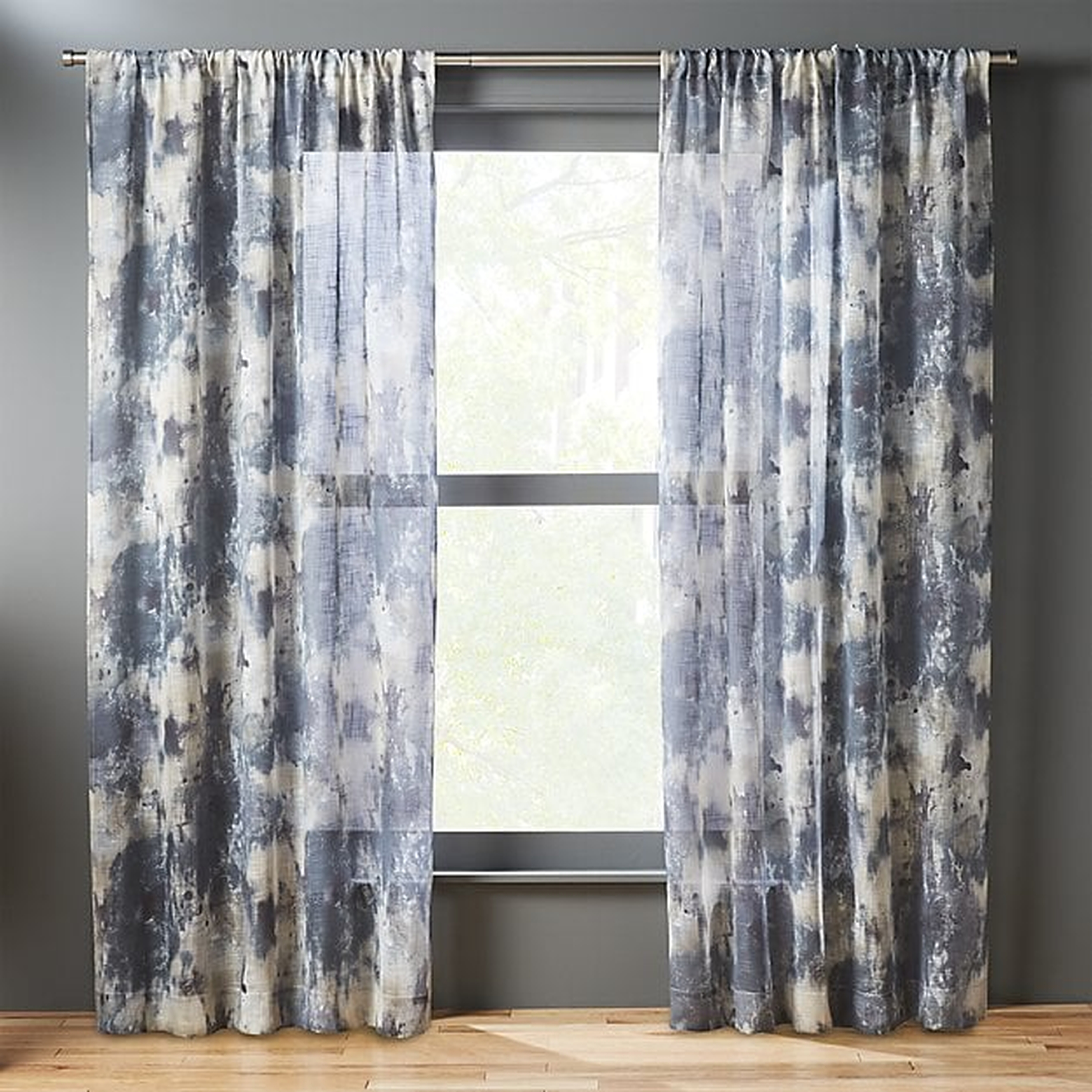 issimo blue curtain panel 96" - CB2