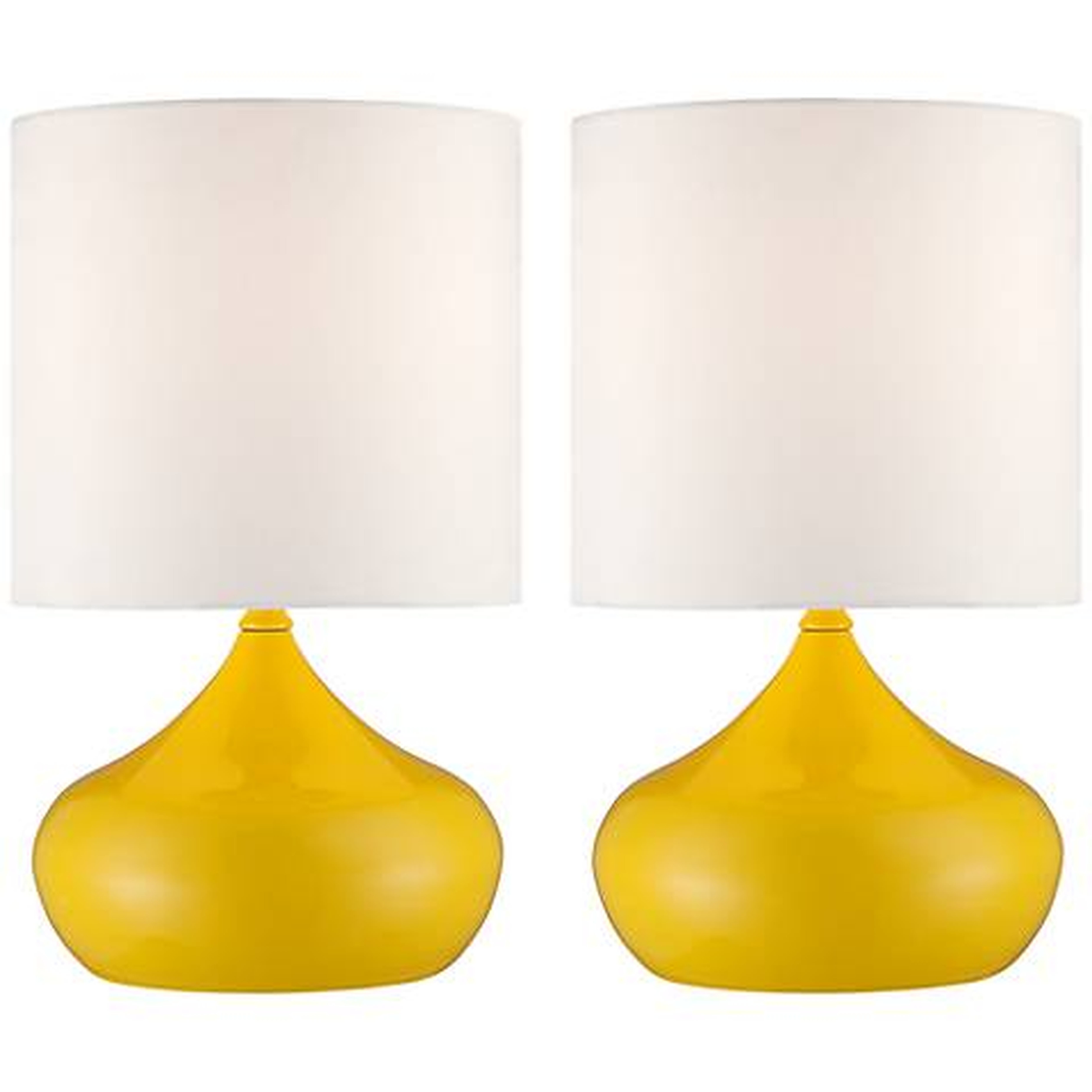 Droplet 14 3/4"H Canary Yellow Modern Accent Lamps Set of 2 - Lamps Plus