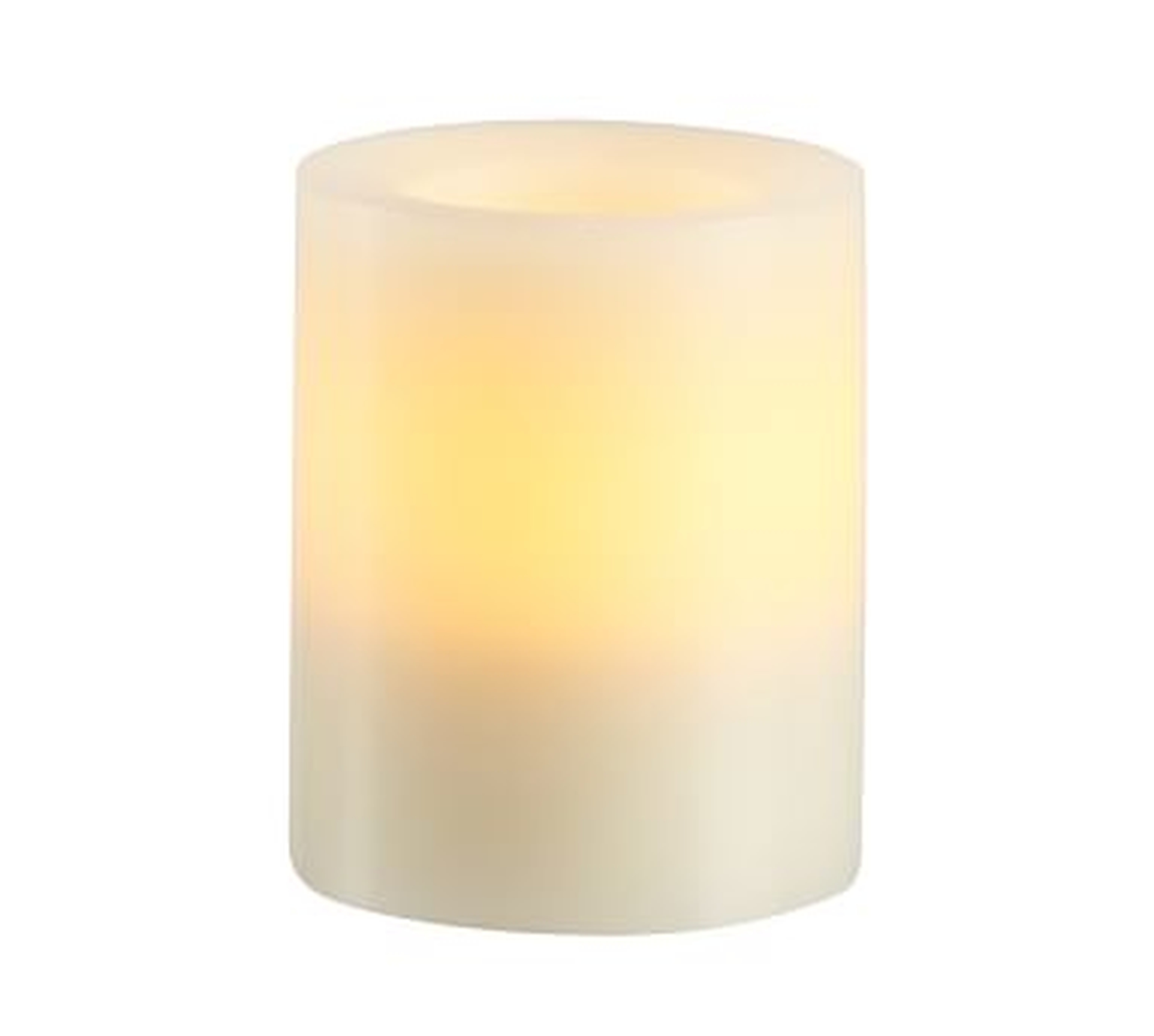 Flameless Wax Pillar Candle - Ivory, 3" x 4.5" - Pottery Barn