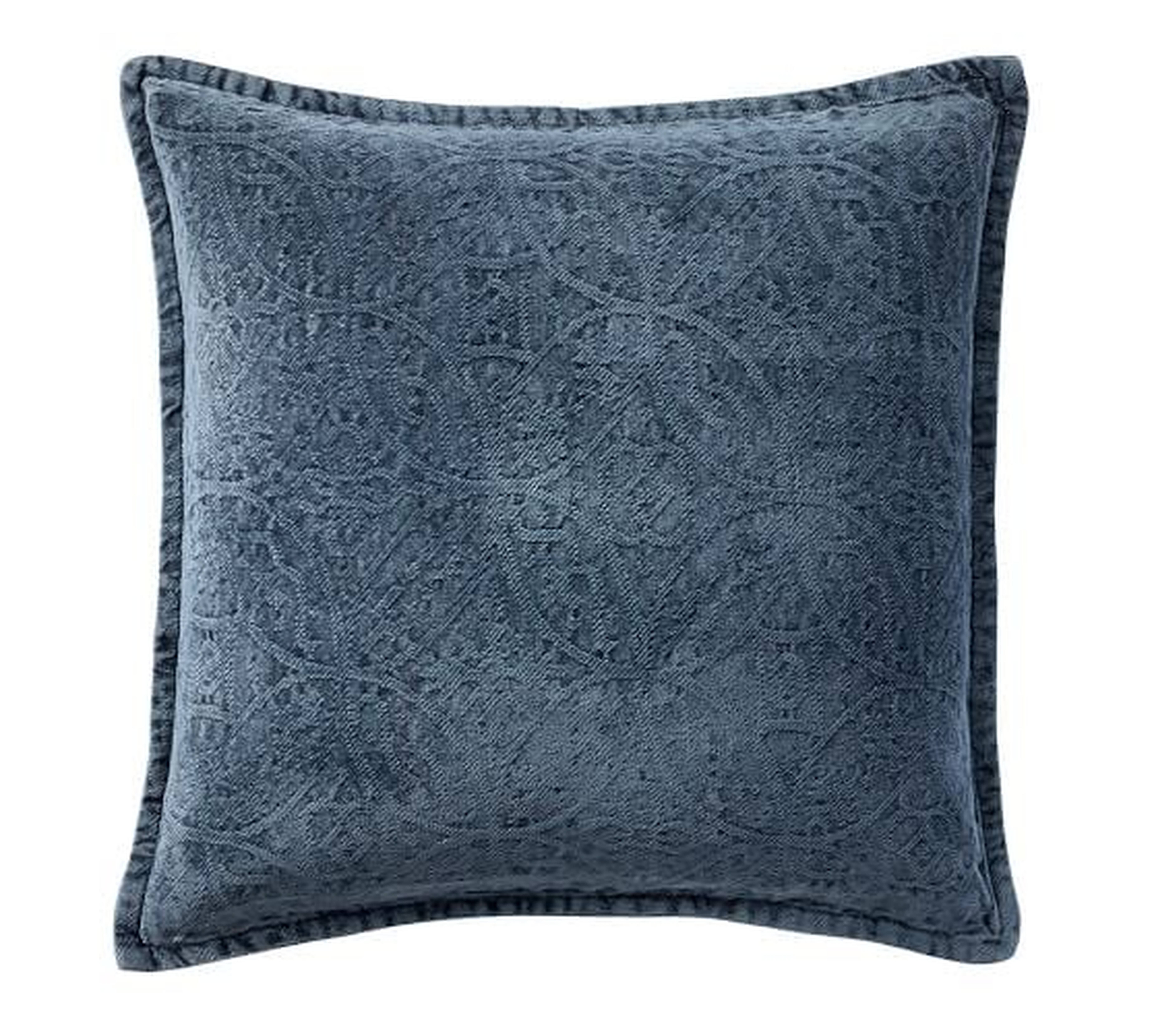 Chenille Jacquard Pillow Cover, Sailor Blue / 20" x 20" - Pottery Barn
