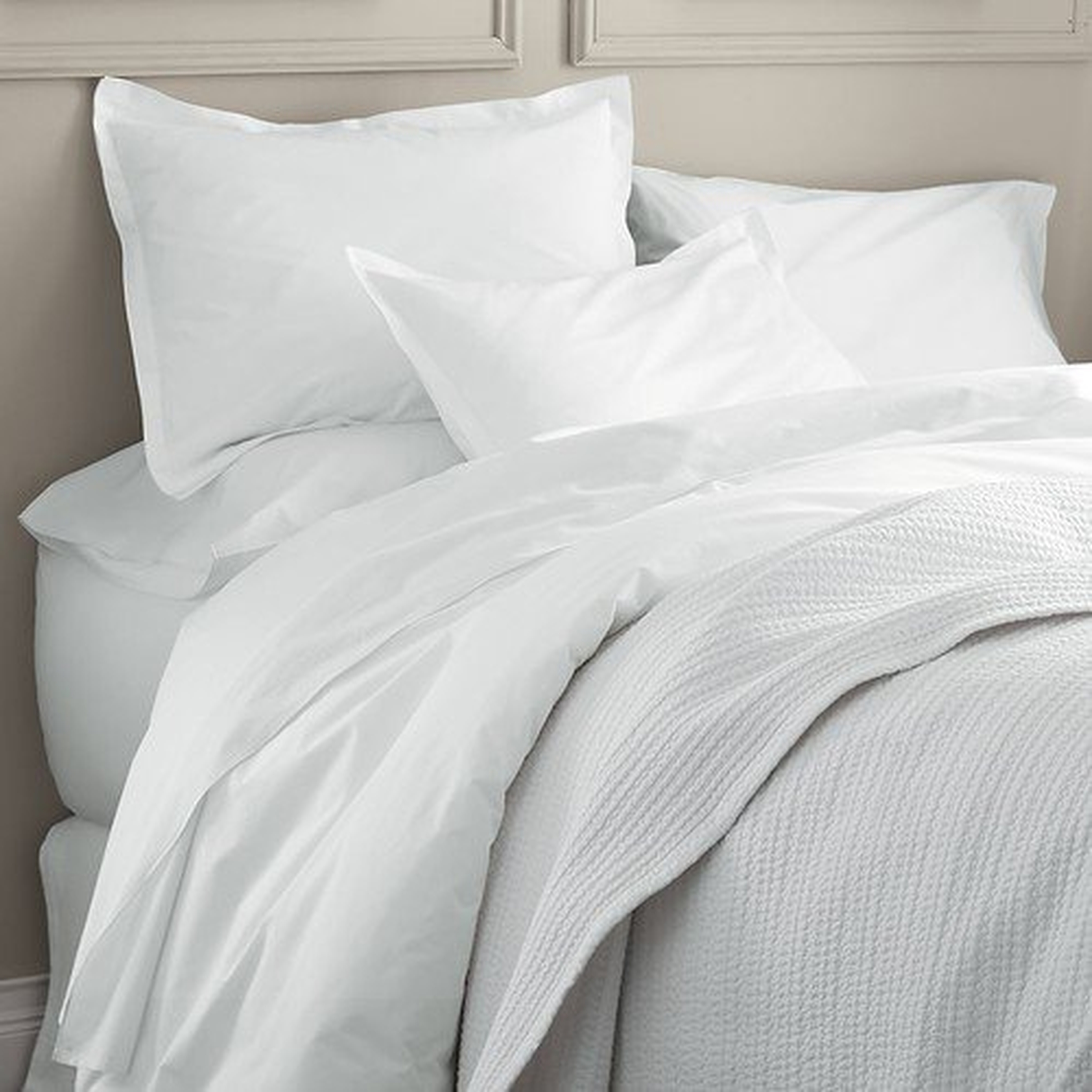 Belo White Queen Duvet Cover - Crate and Barrel