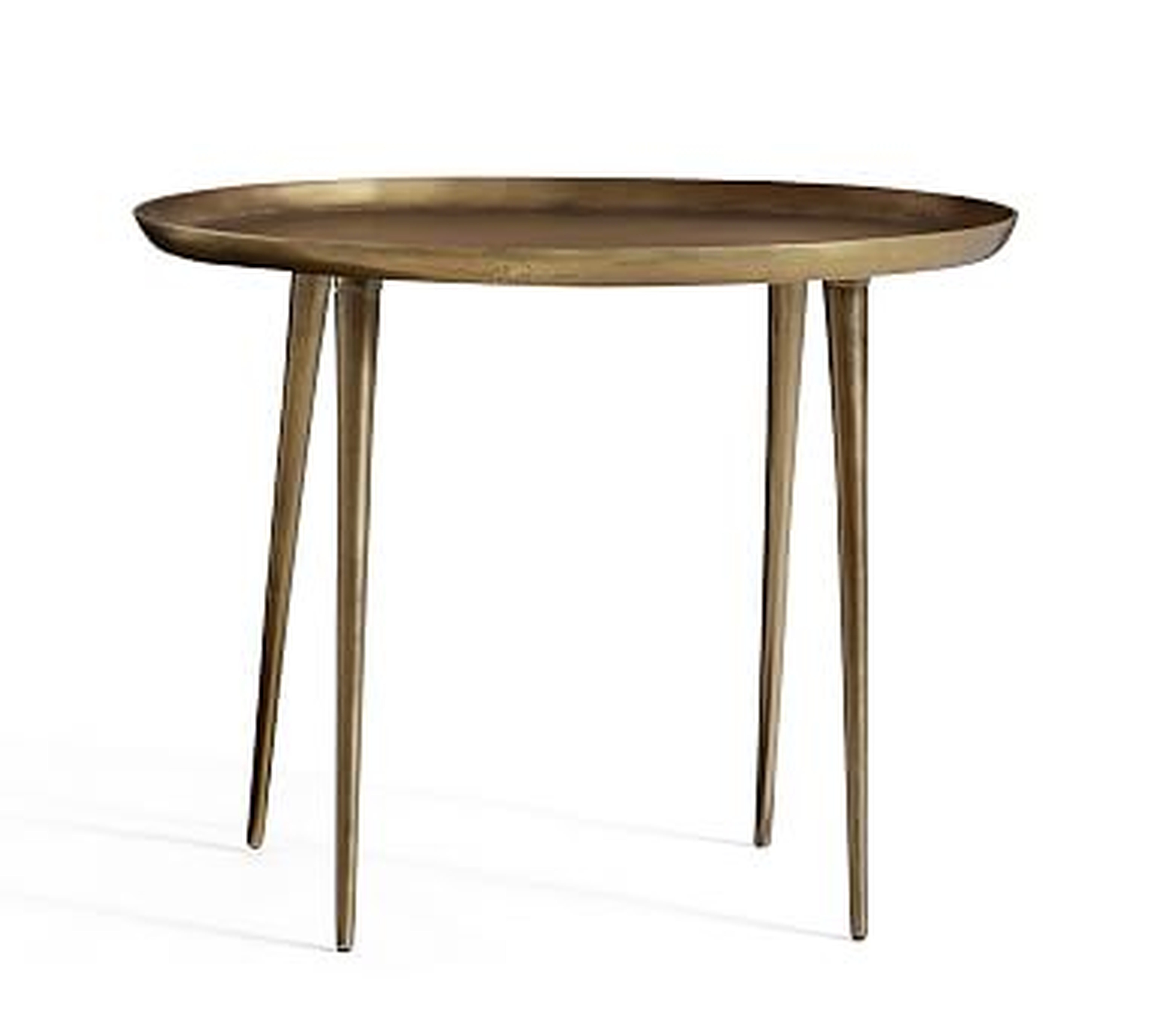 Euclid Oval Metal End Table, Brass - Pottery Barn