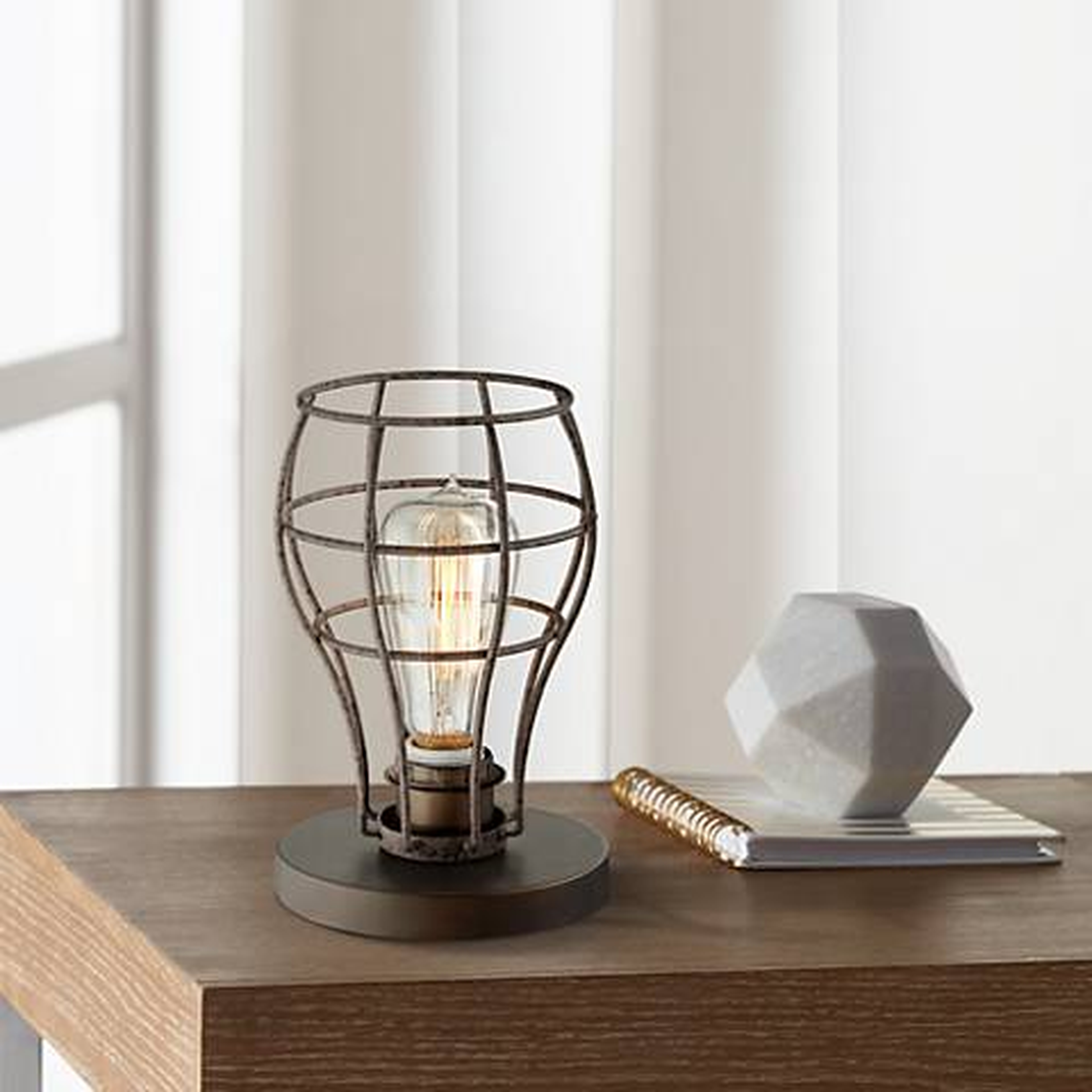 Oldham Industrial Uplight 9 1/2"H Edison Bulb Table Lamp - Lamps Plus