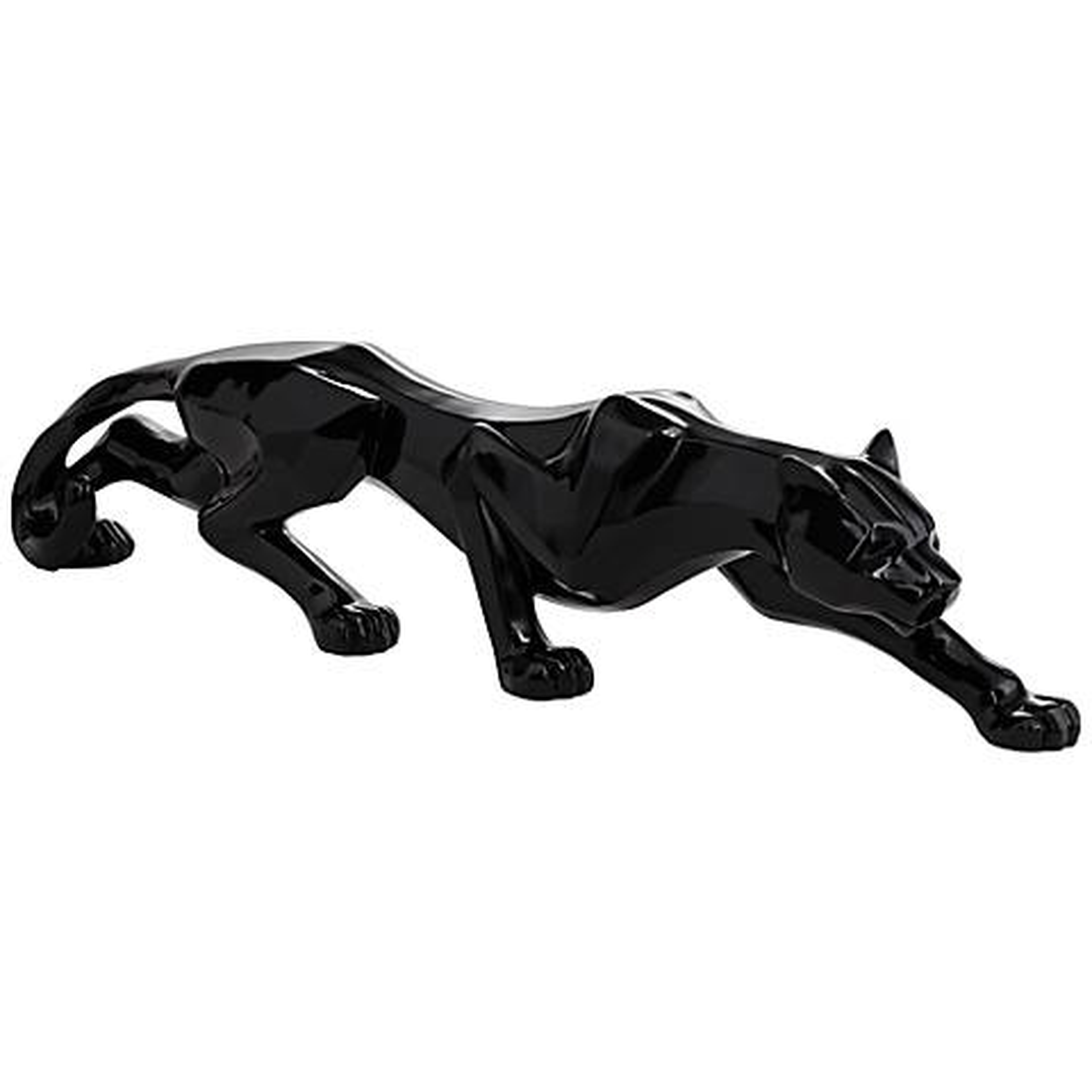Black Lacquer 30 1/2" Wide Leopard Sculpture - Lamps Plus