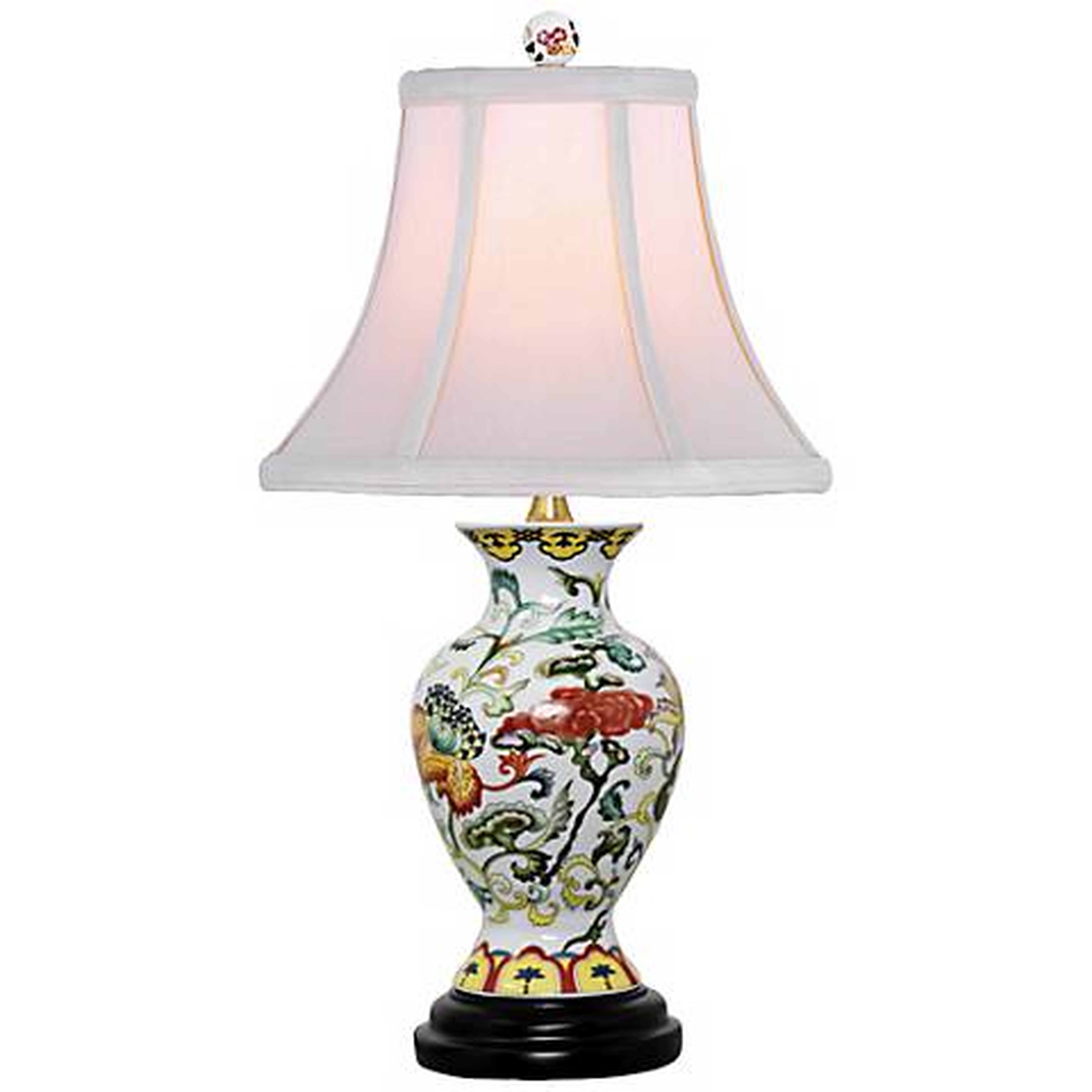 Scrolled Floral Urn 17 1/2" High Porcelain Accent Table Lamp - Lamps Plus