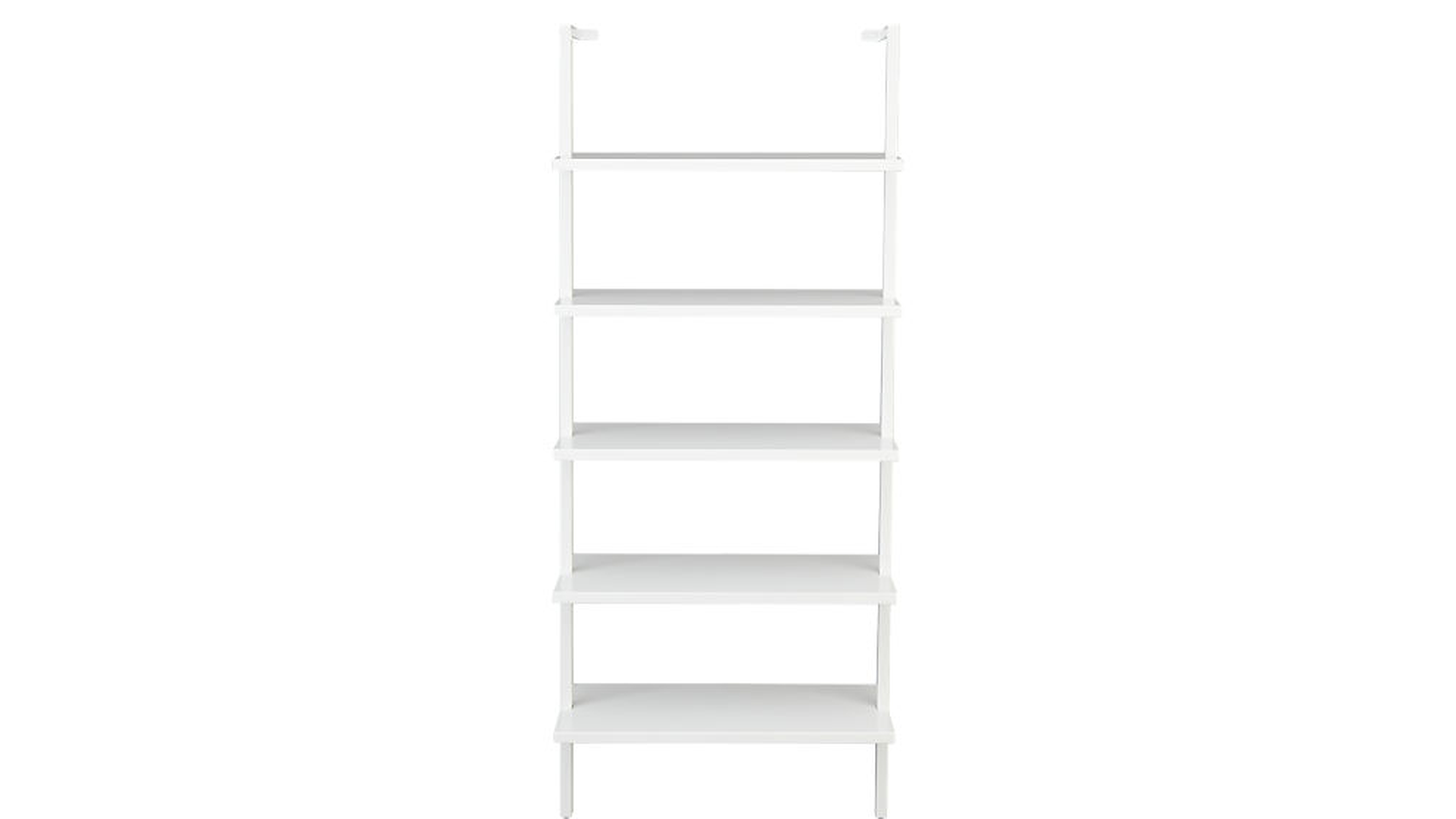 Stairway White Metal Wall Mount Bookshelf 72.5'' - CB2