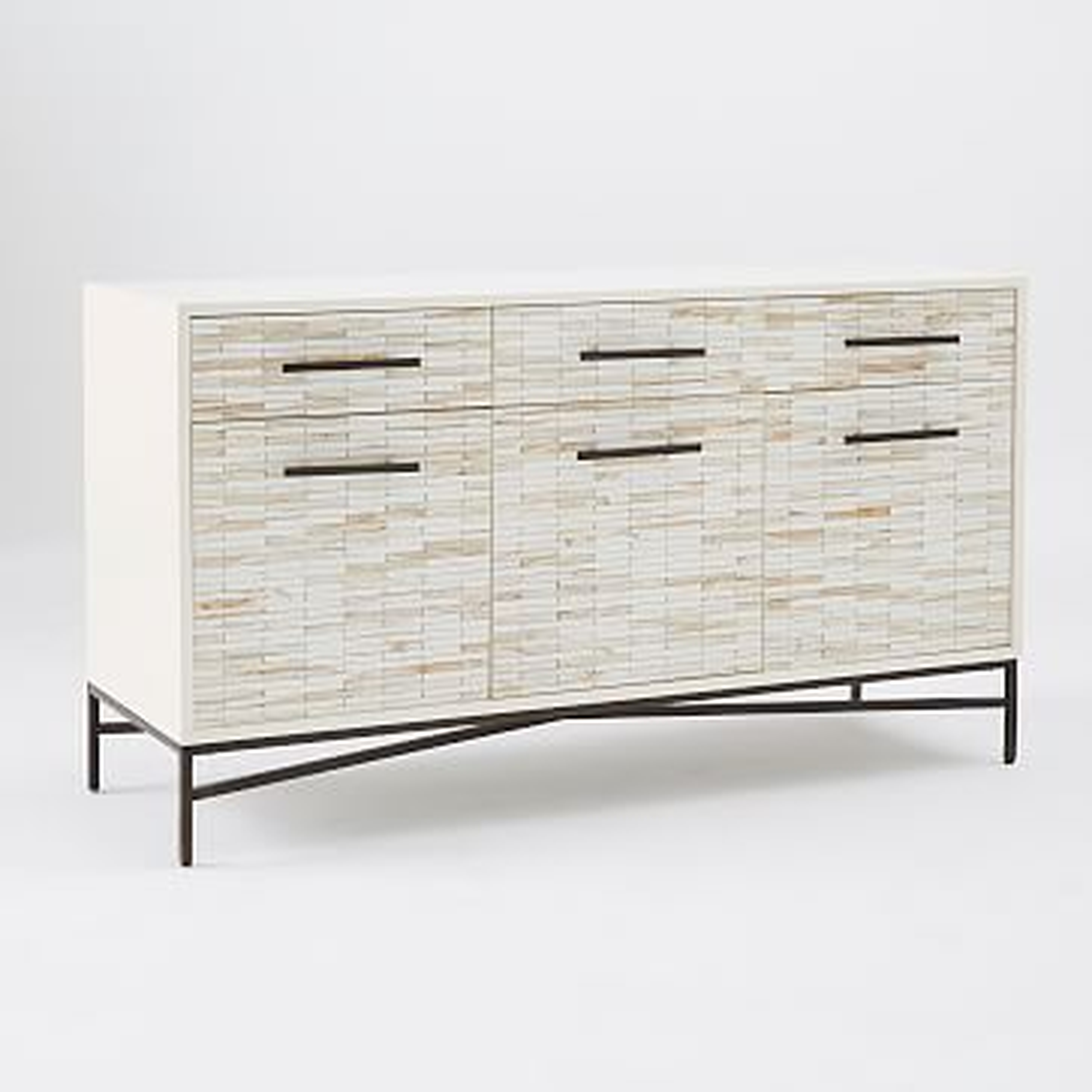 Tiled Buffet/Media Console, White + White Wash - West Elm
