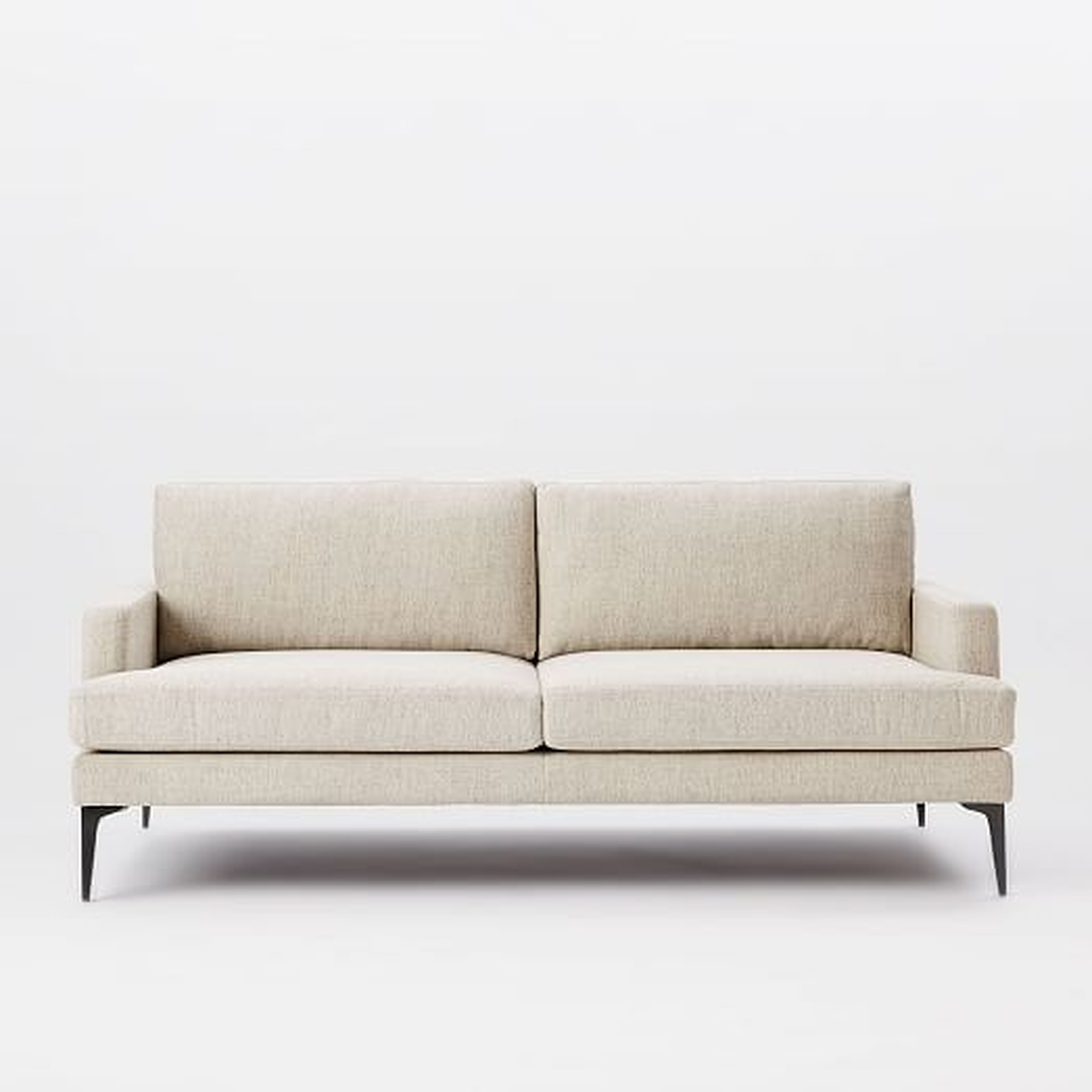 Andes 76.5" Sofa - Twill Stone, Pewter Legs - West Elm