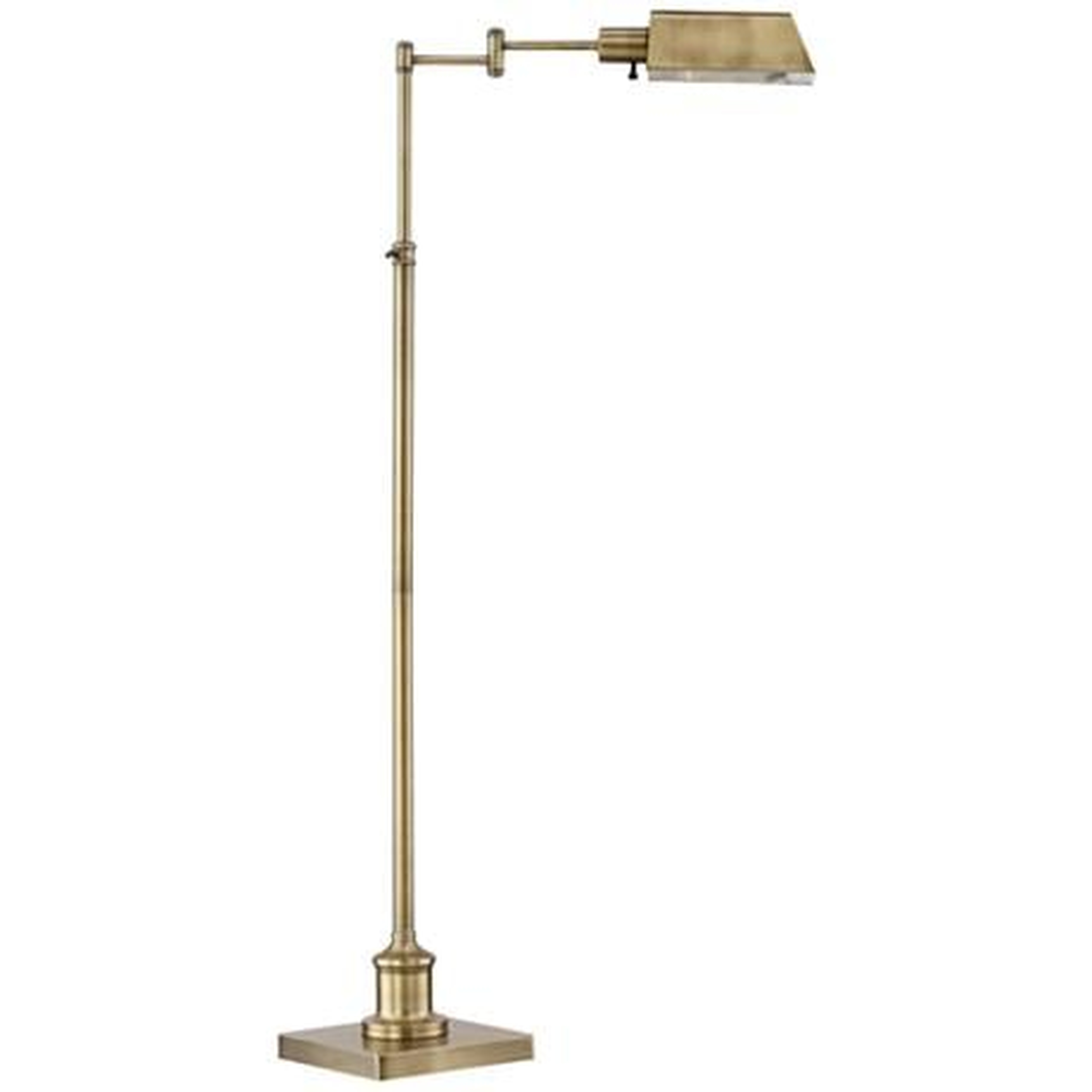 Regency Hill Jenson Adjustable Height Brass Swing Arm Pharmacy Floor Lamp - Lamps Plus