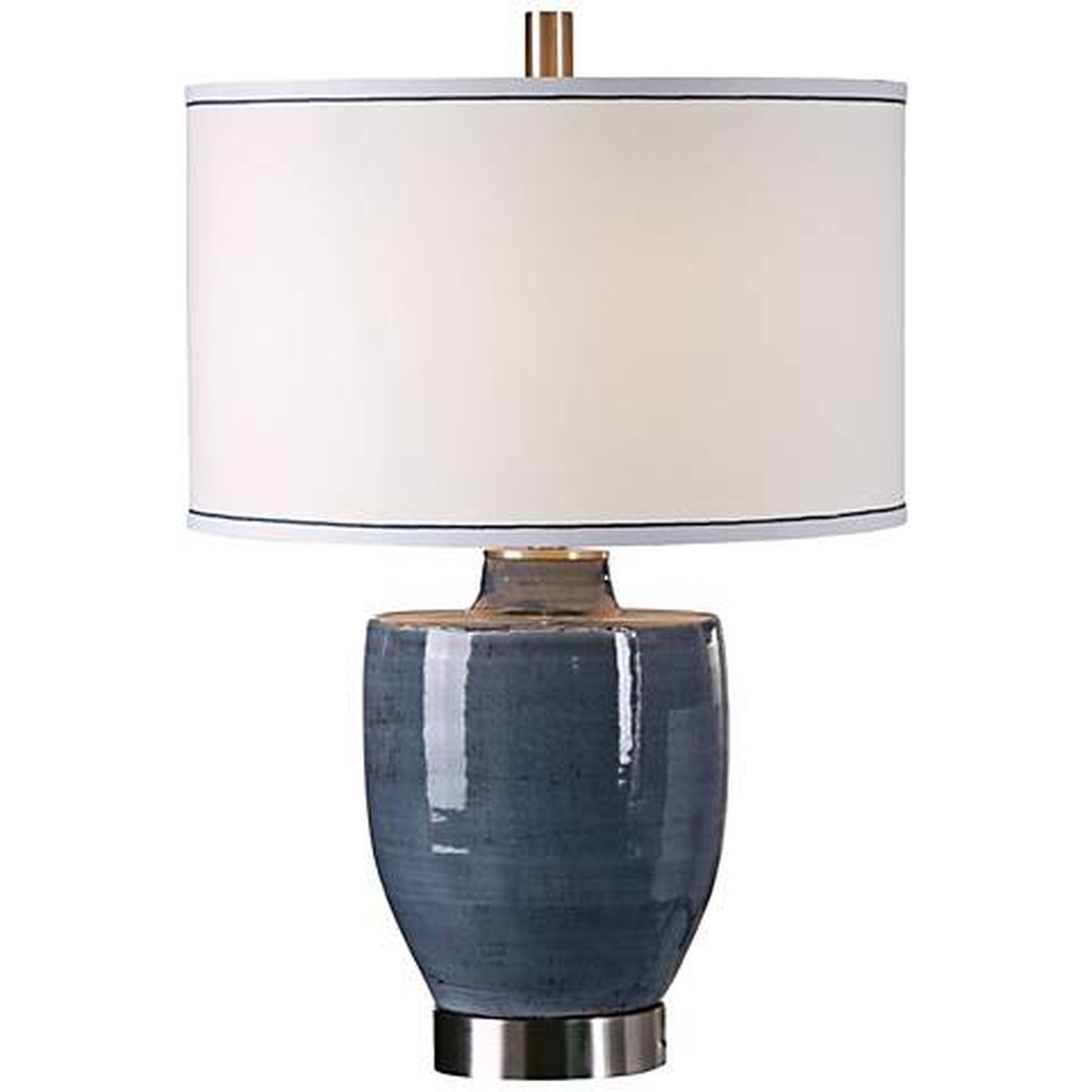 Uttermost Sylvaine Crackle Blue-Gray Ceramic Table Lamp - Lamps Plus