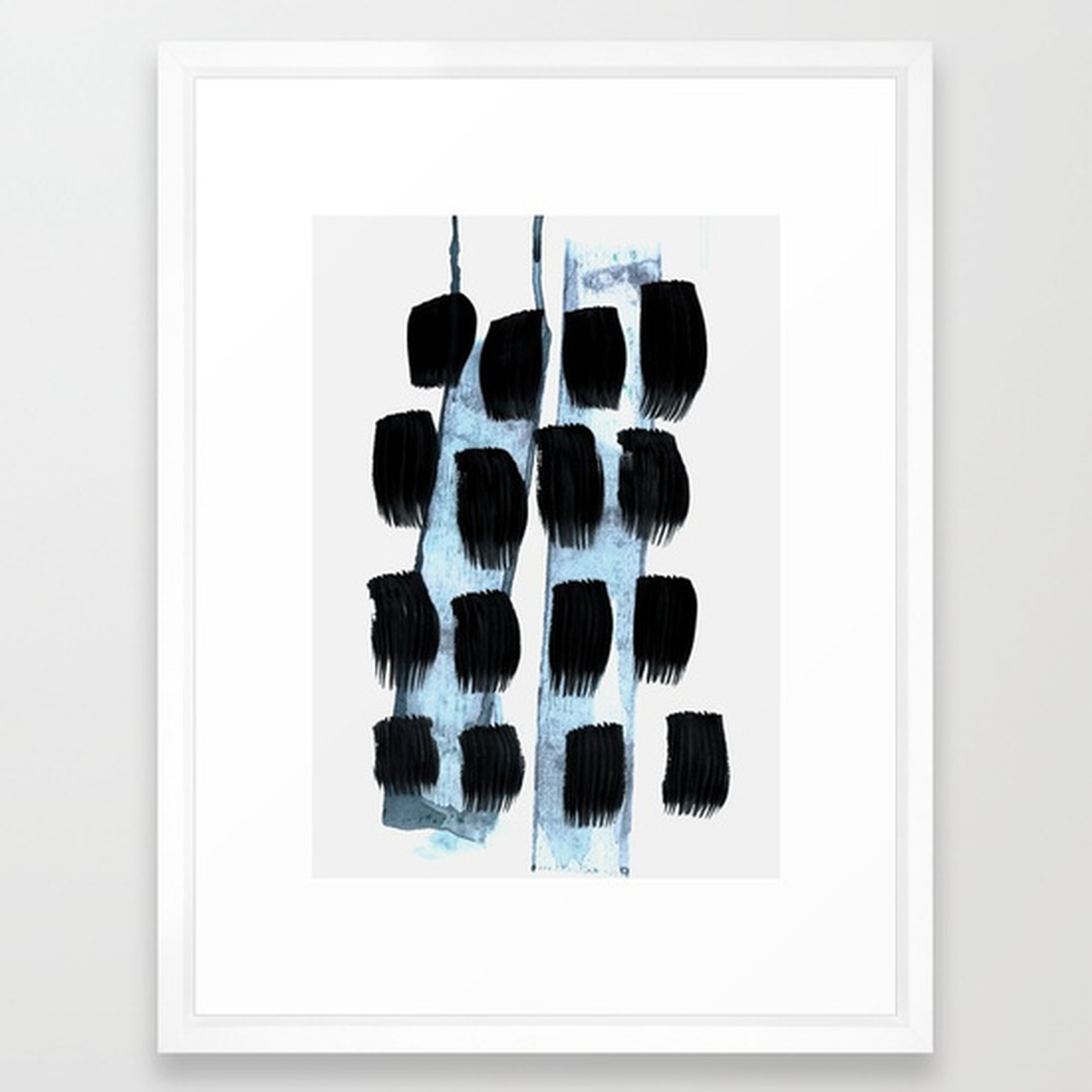 Black white Blue - FRAMED ART PRINT VECTOR WHITE MEDIUM (GALLERY) - Society6