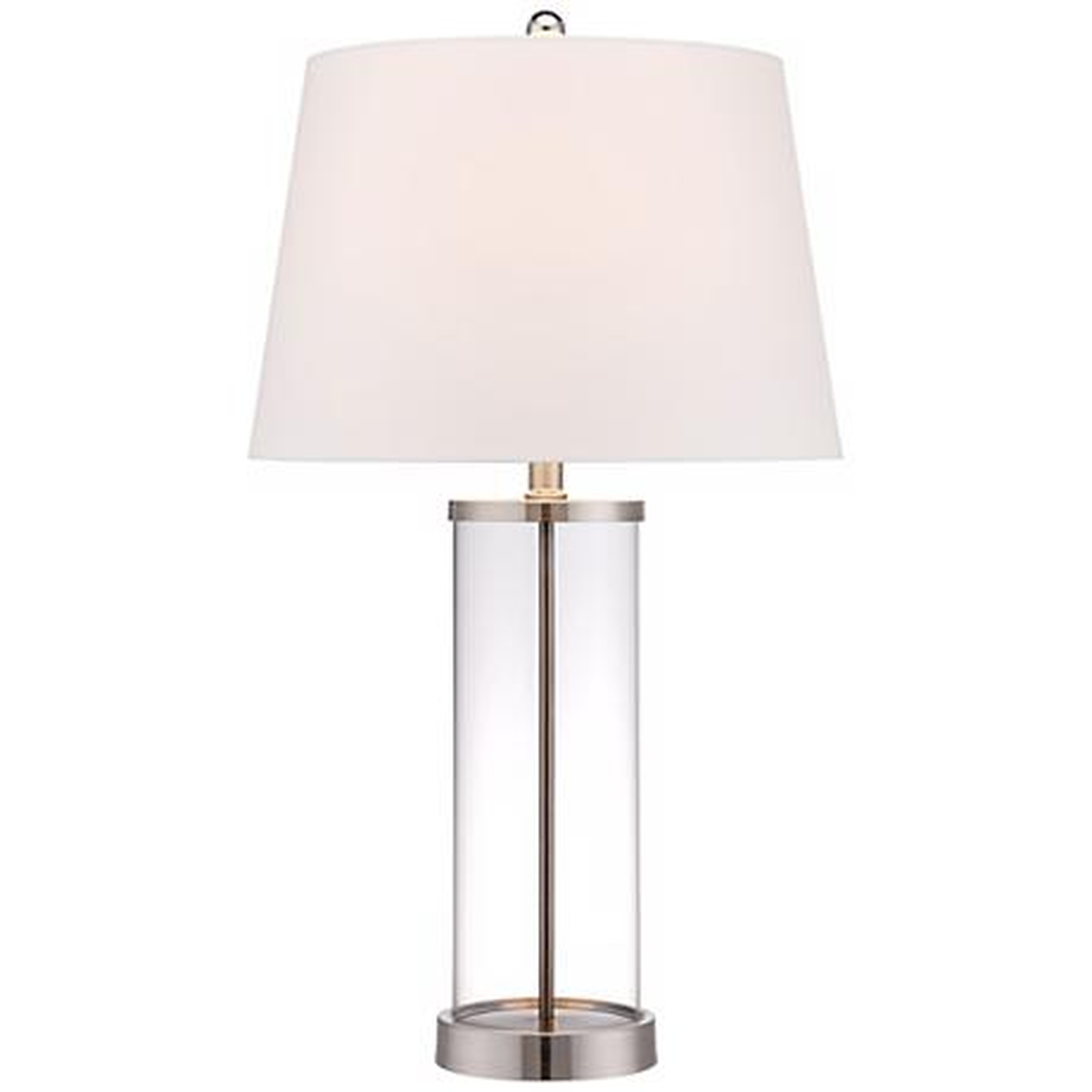 Glass and Steel Cylinder Fillable Table Lamp - Lamps Plus