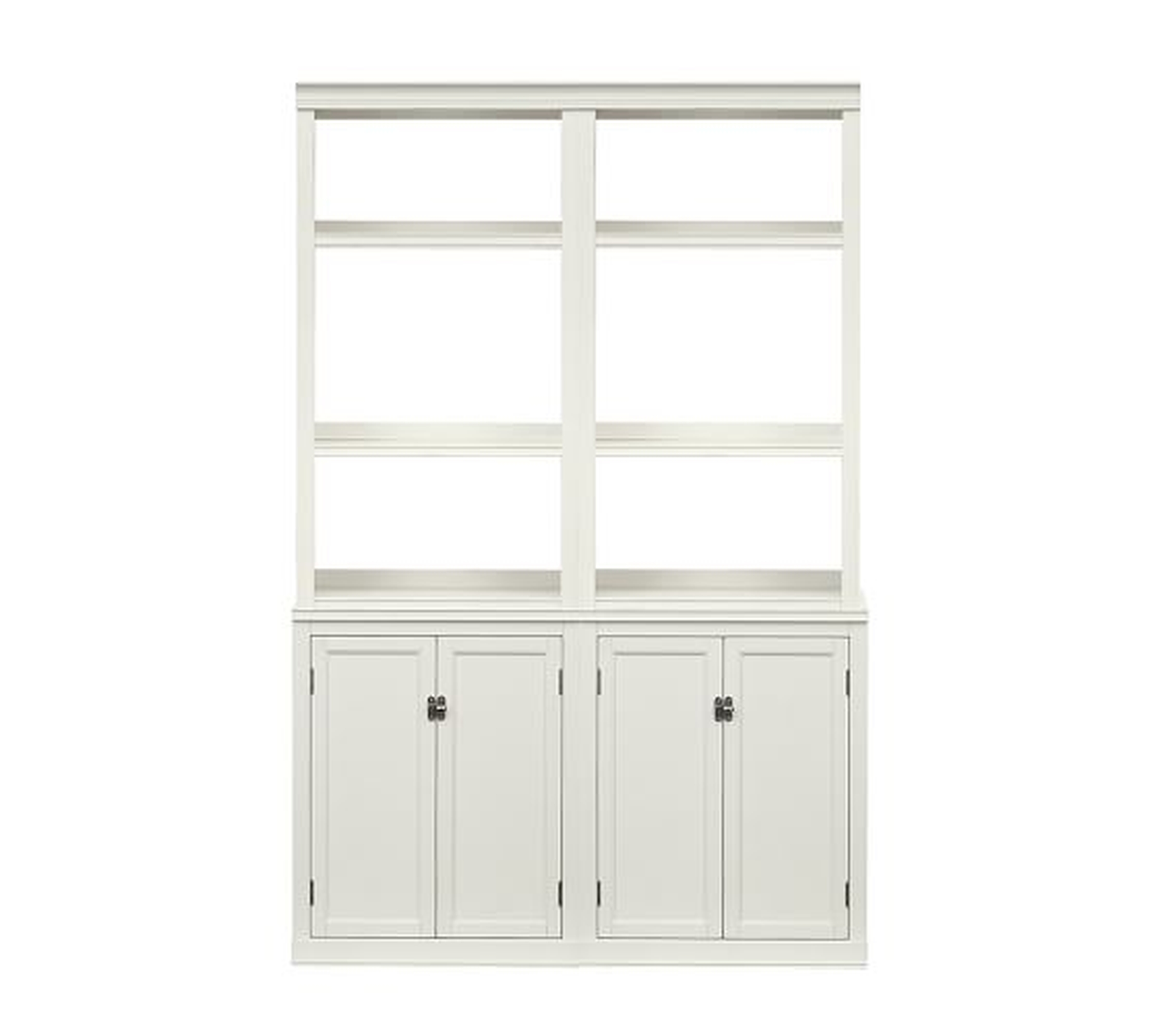 LOGAN BOOKCASE WITH DOORS, ANTIQUE WHITE - Pottery Barn