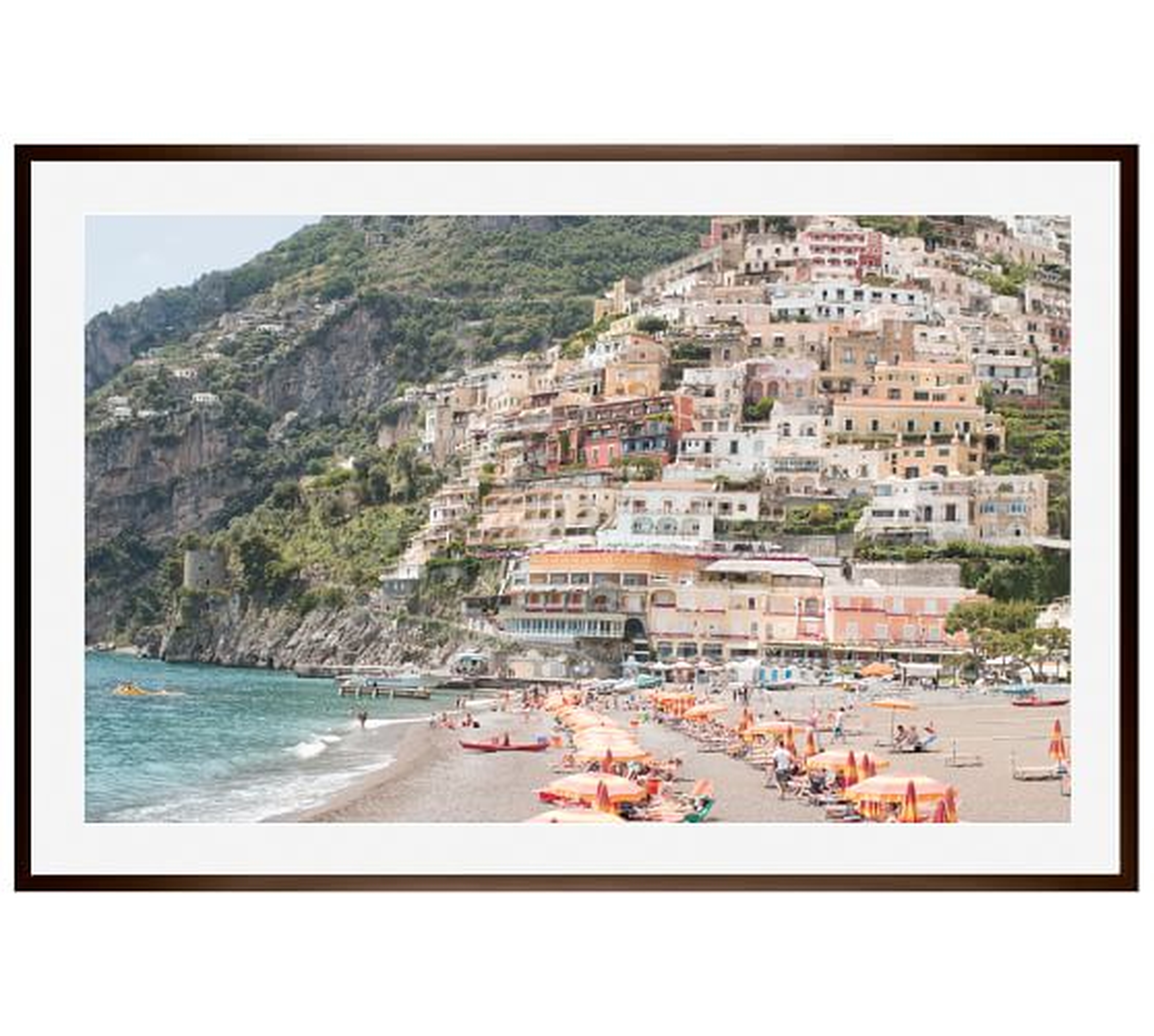 Beach Days in Positano by Rebecca Plotnick,  28 x 42", Wood Gallery Frame, Espresso, Mat - Pottery Barn