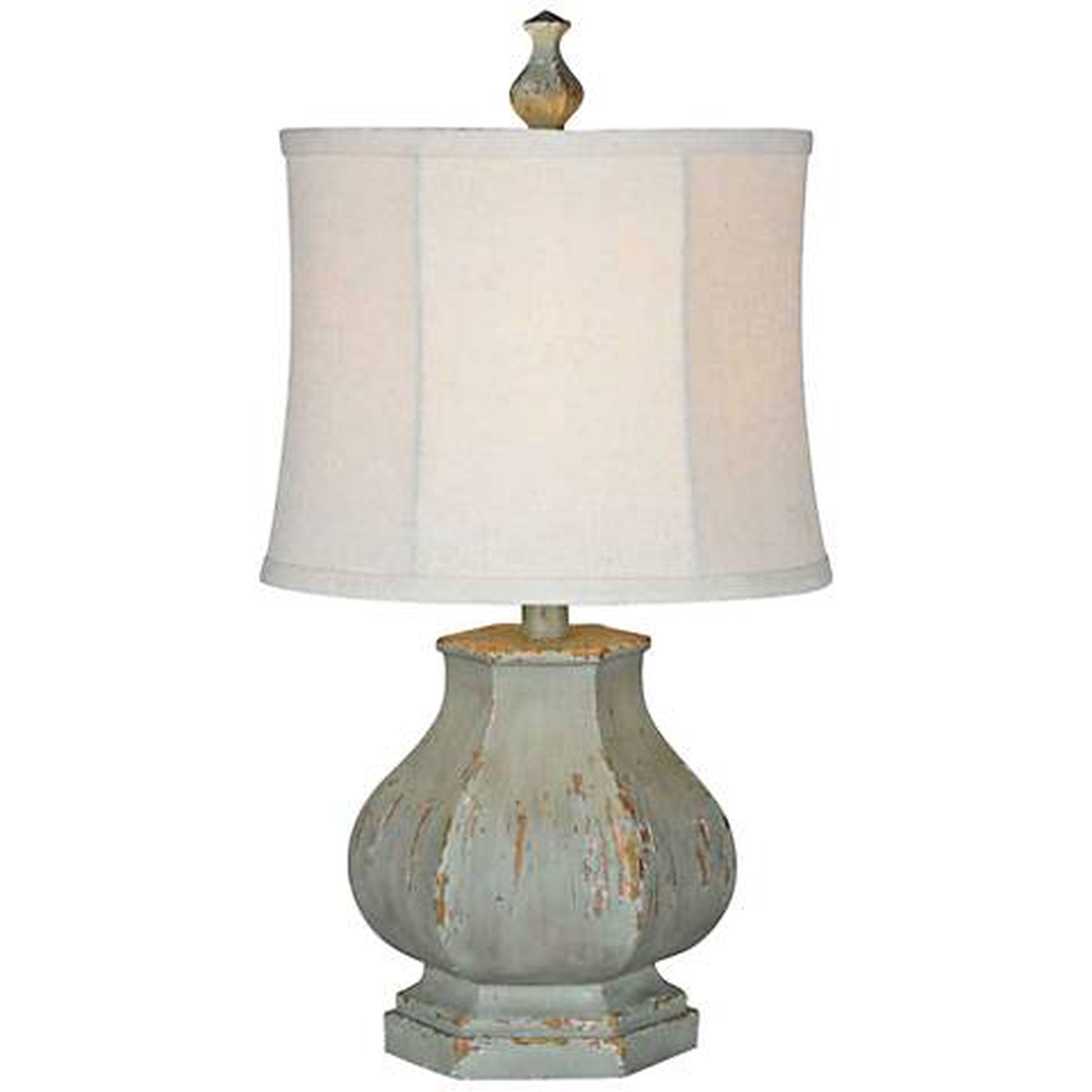 Forty West Fiona Distressed Seafoam Blue Table Lamp - Lamps Plus