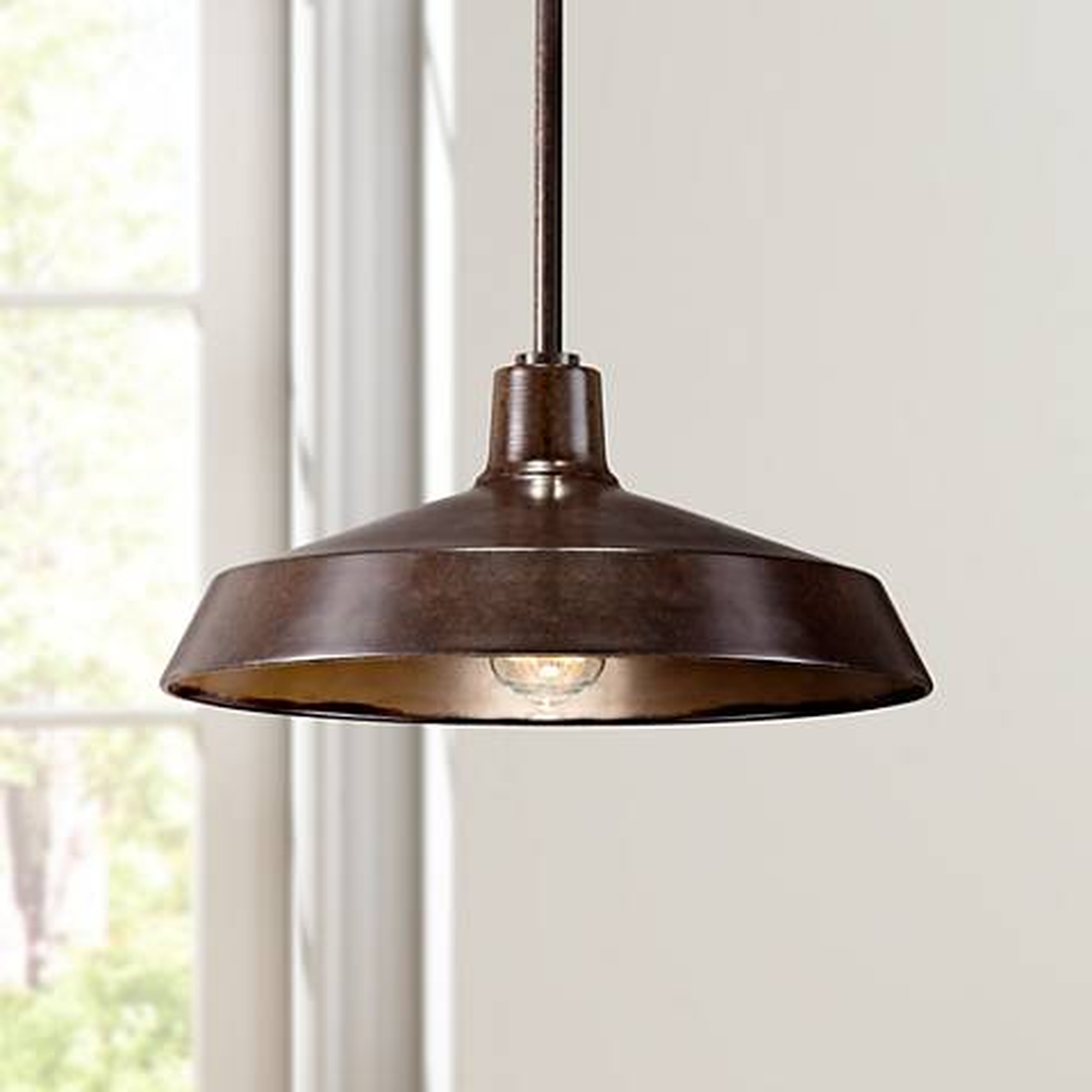 Warm Bronze 15" Wide Industrial Pendant Light - Lamps Plus