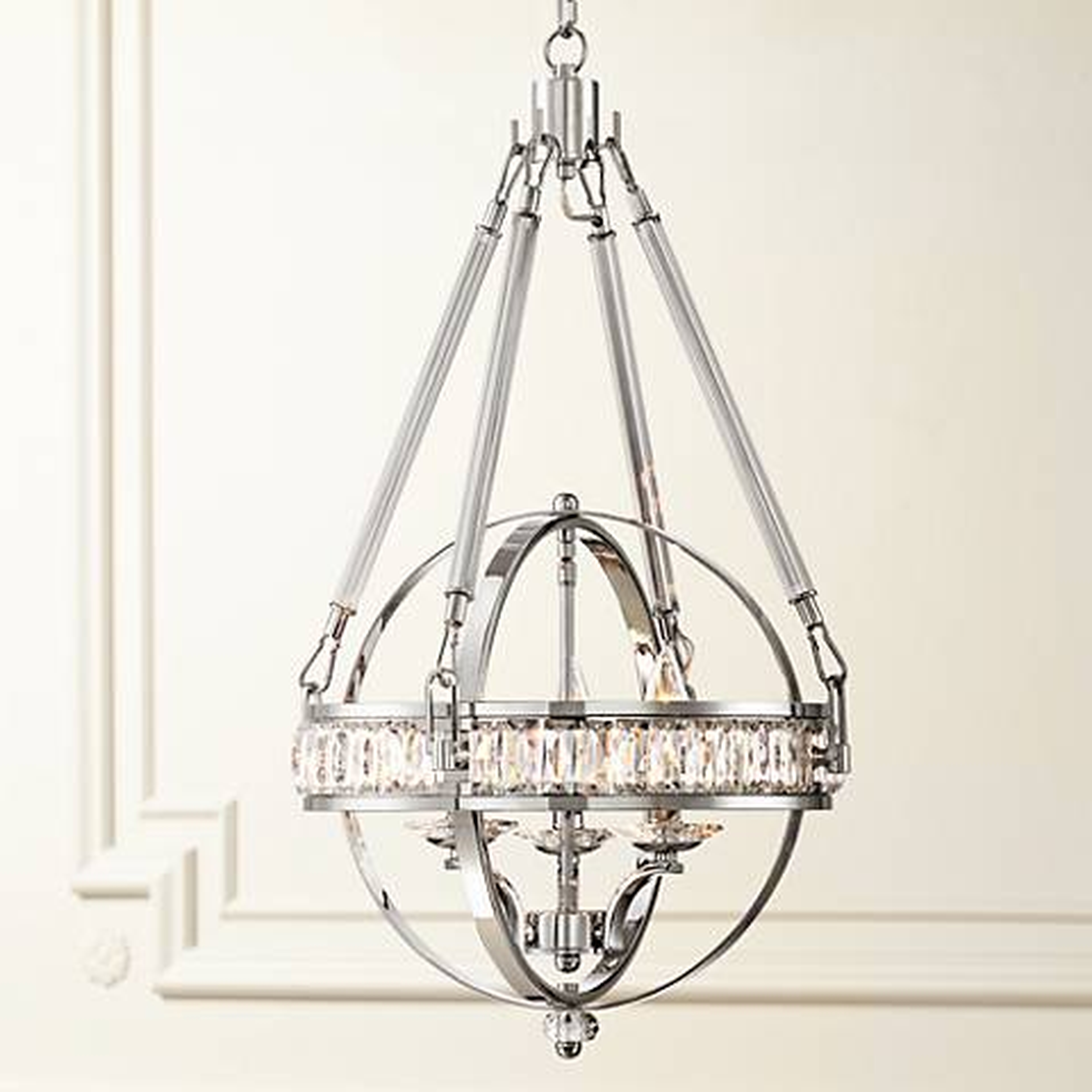 Victoria Chrome 16" Wide Clear Crystal Chandelier - Lamps Plus