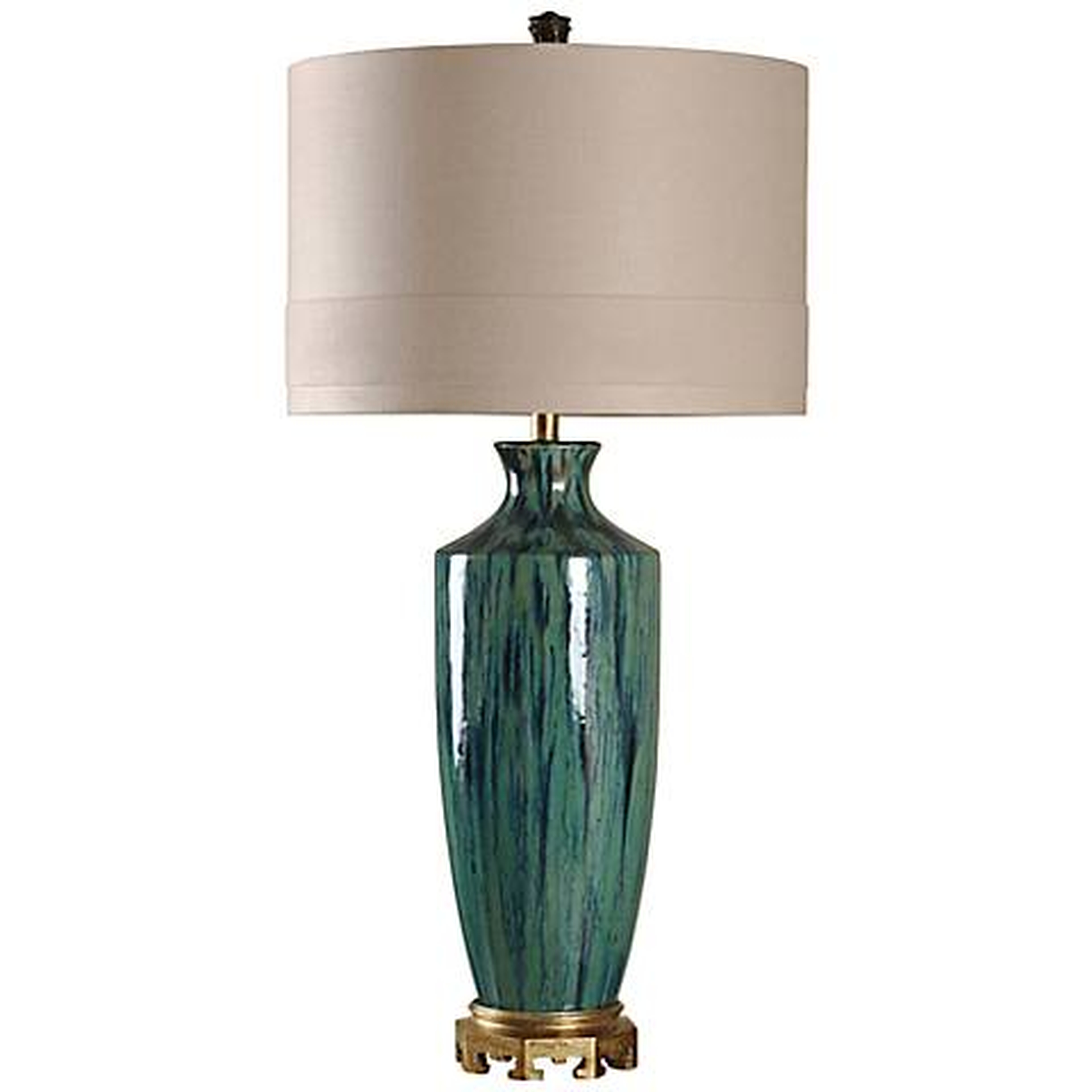 Manoca Reactive Glaze Blue and Green Ceramic Table Lamp - Lamps Plus
