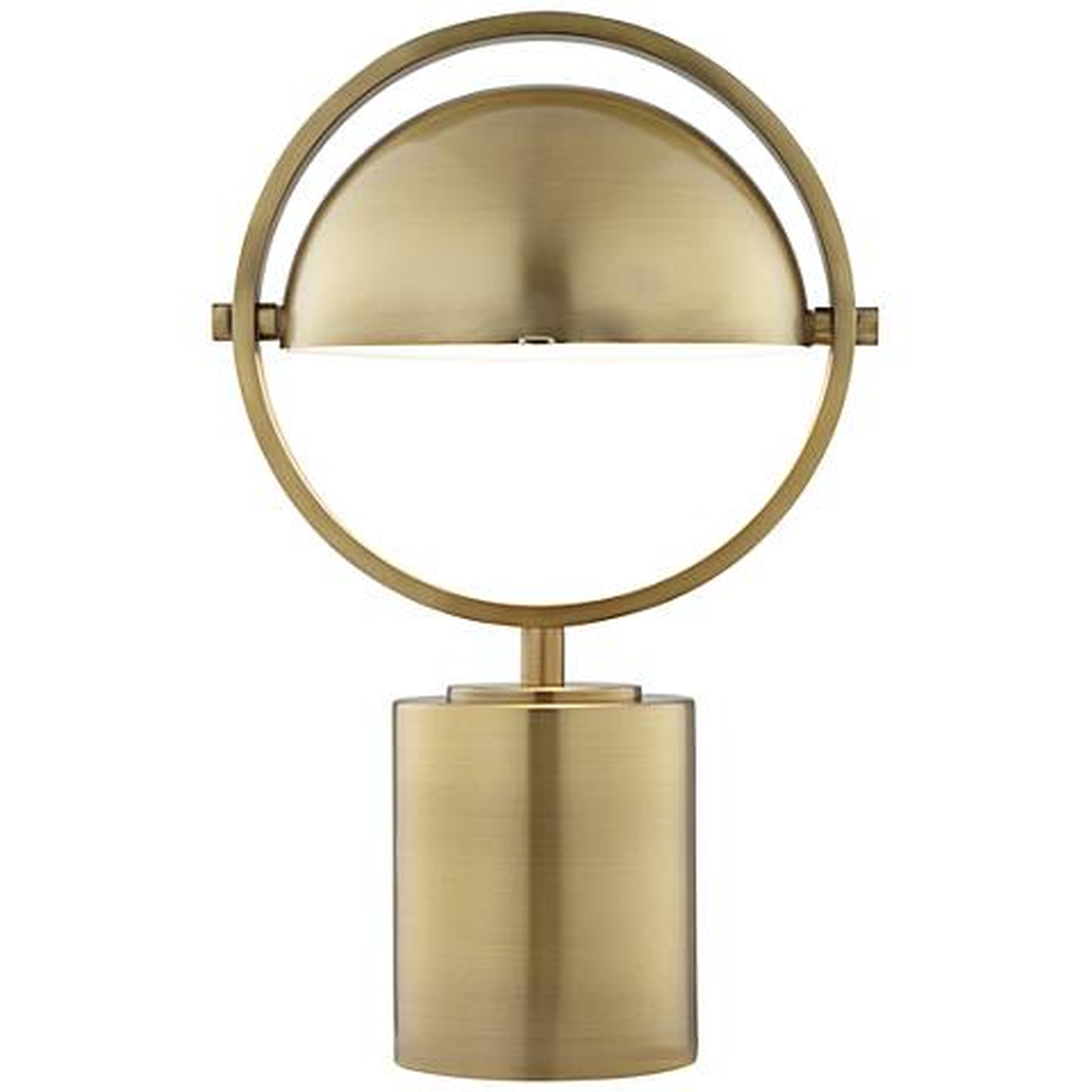 Drome Brushed Brass Space-Age Industrial Accent Table Lamp - Lamps Plus