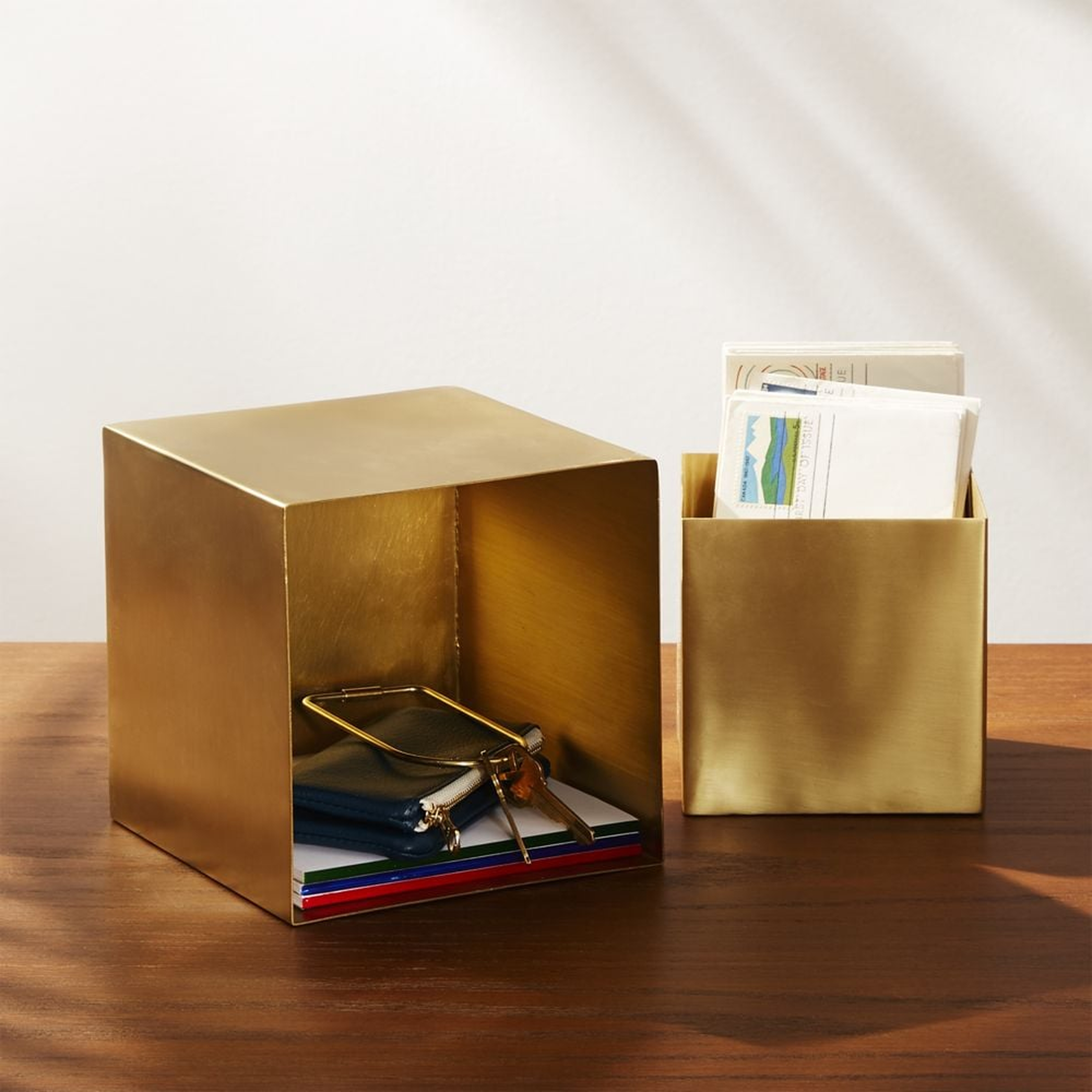 2-Piece Small Solid Brass Studio Storage Box Set - CB2