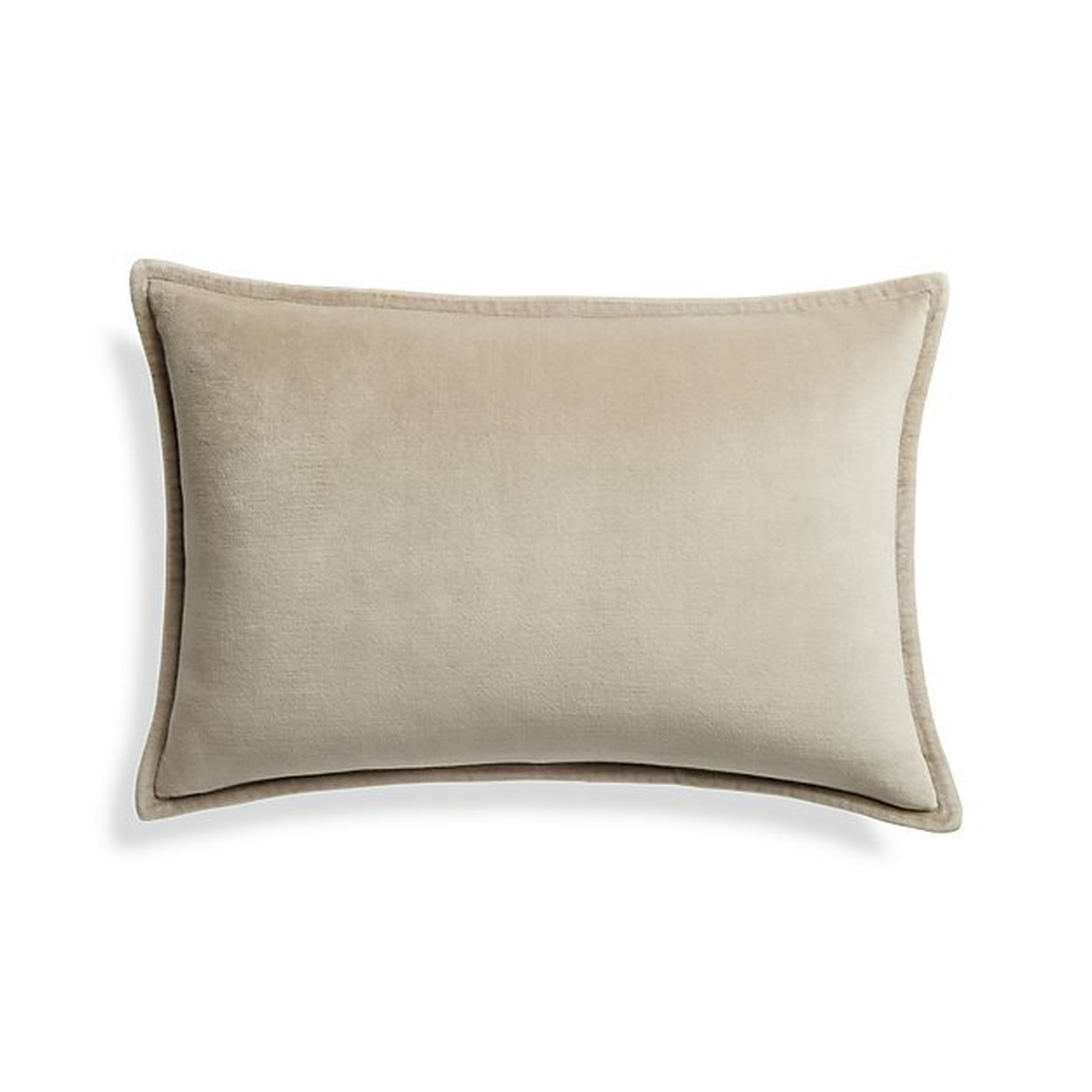Brenner Hummus Brown 18"x12" Velvet Pillow - Crate and Barrel