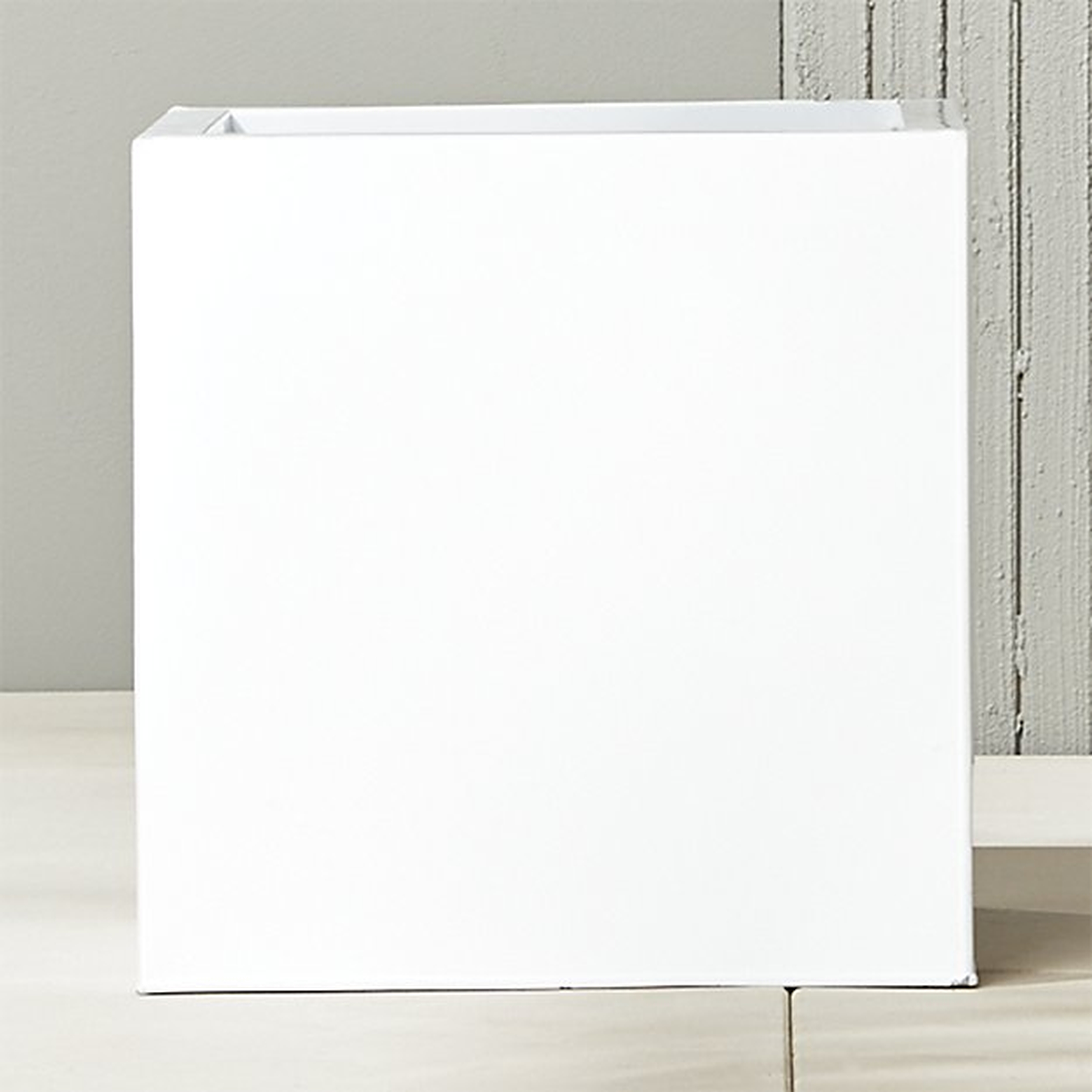 blox large square galvanized high-gloss white planter - CB2