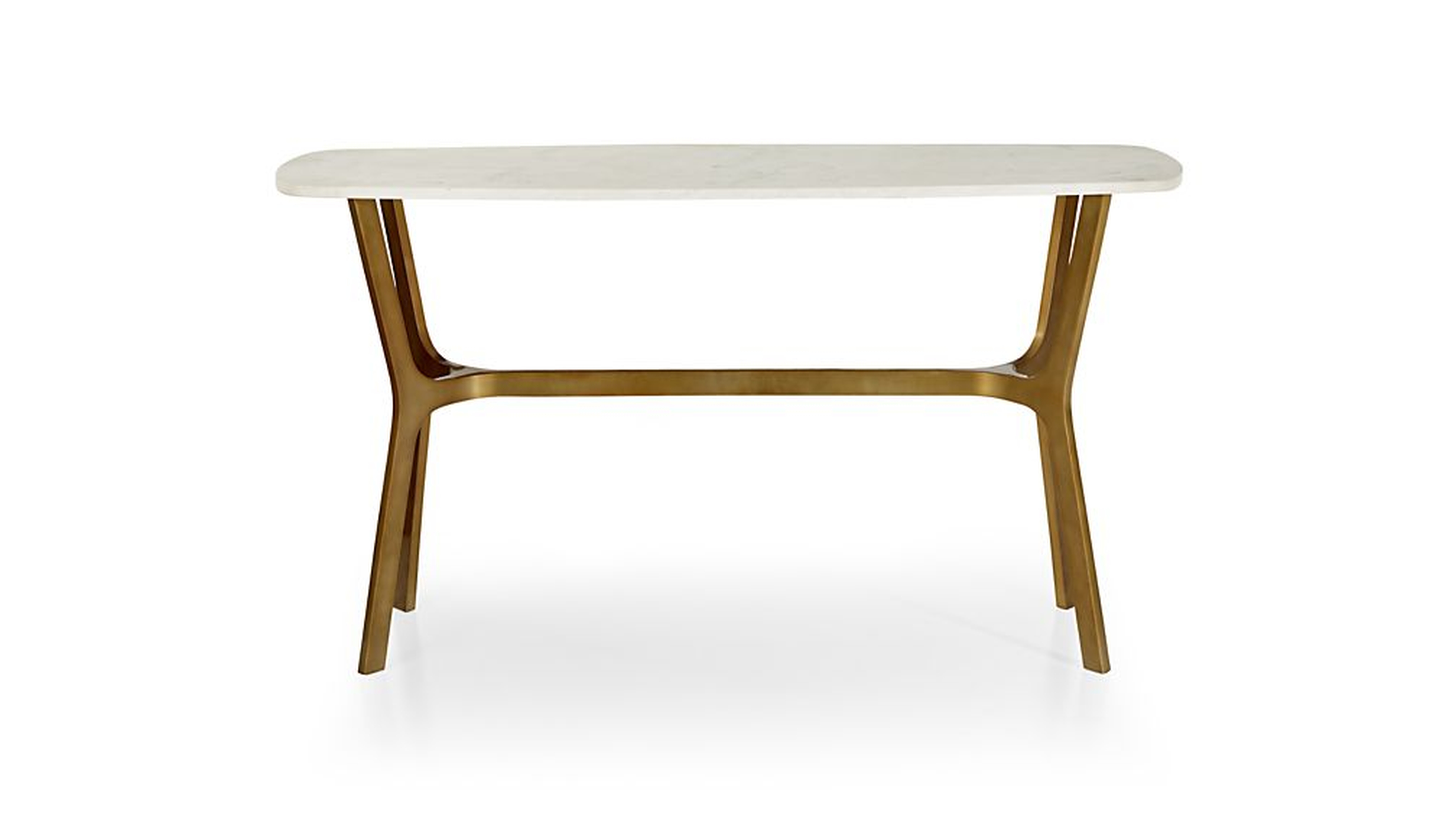 Elke Marble Console Table with Brass Base - Crate and Barrel