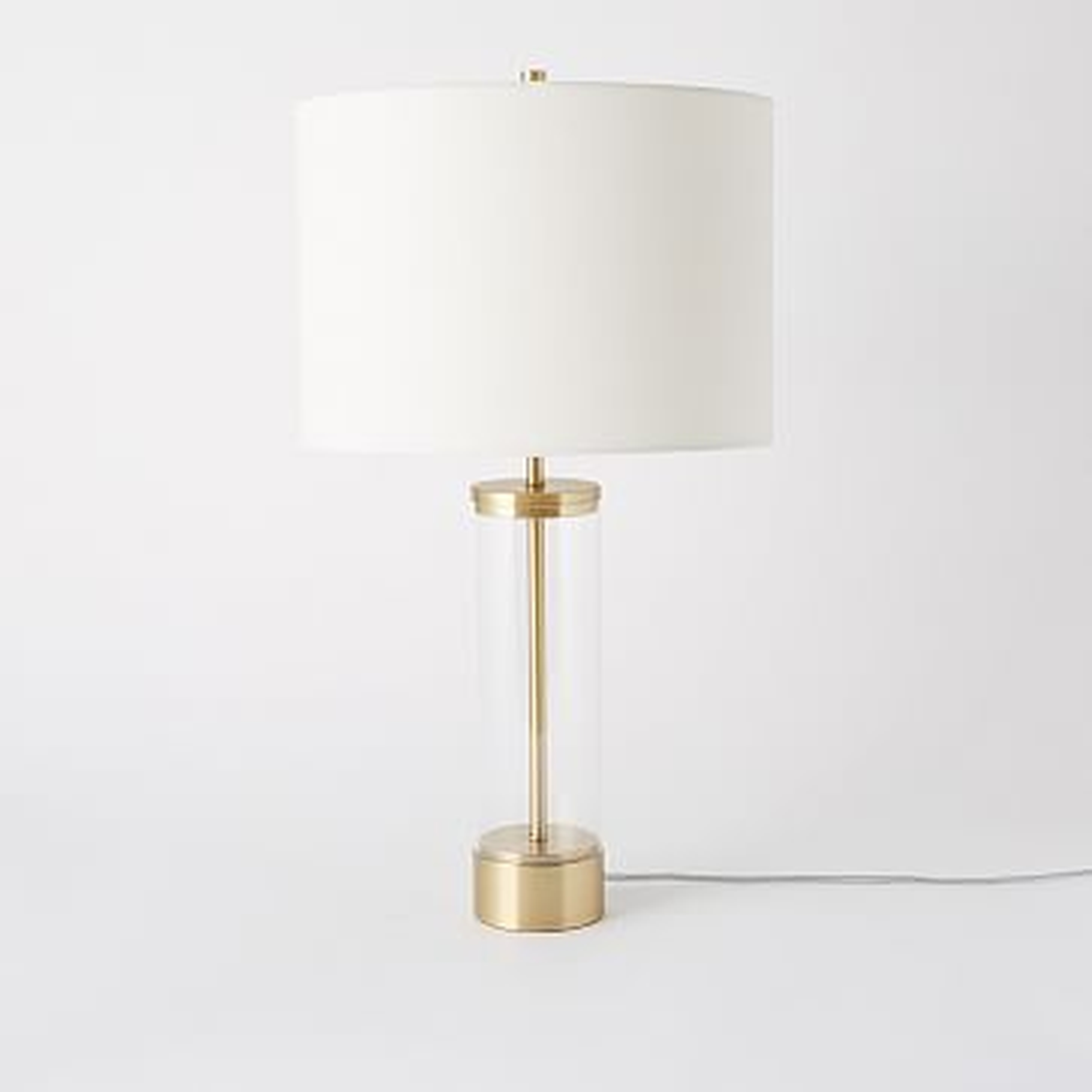 Acrylic Column Table Lamp, Antique Brass - West Elm