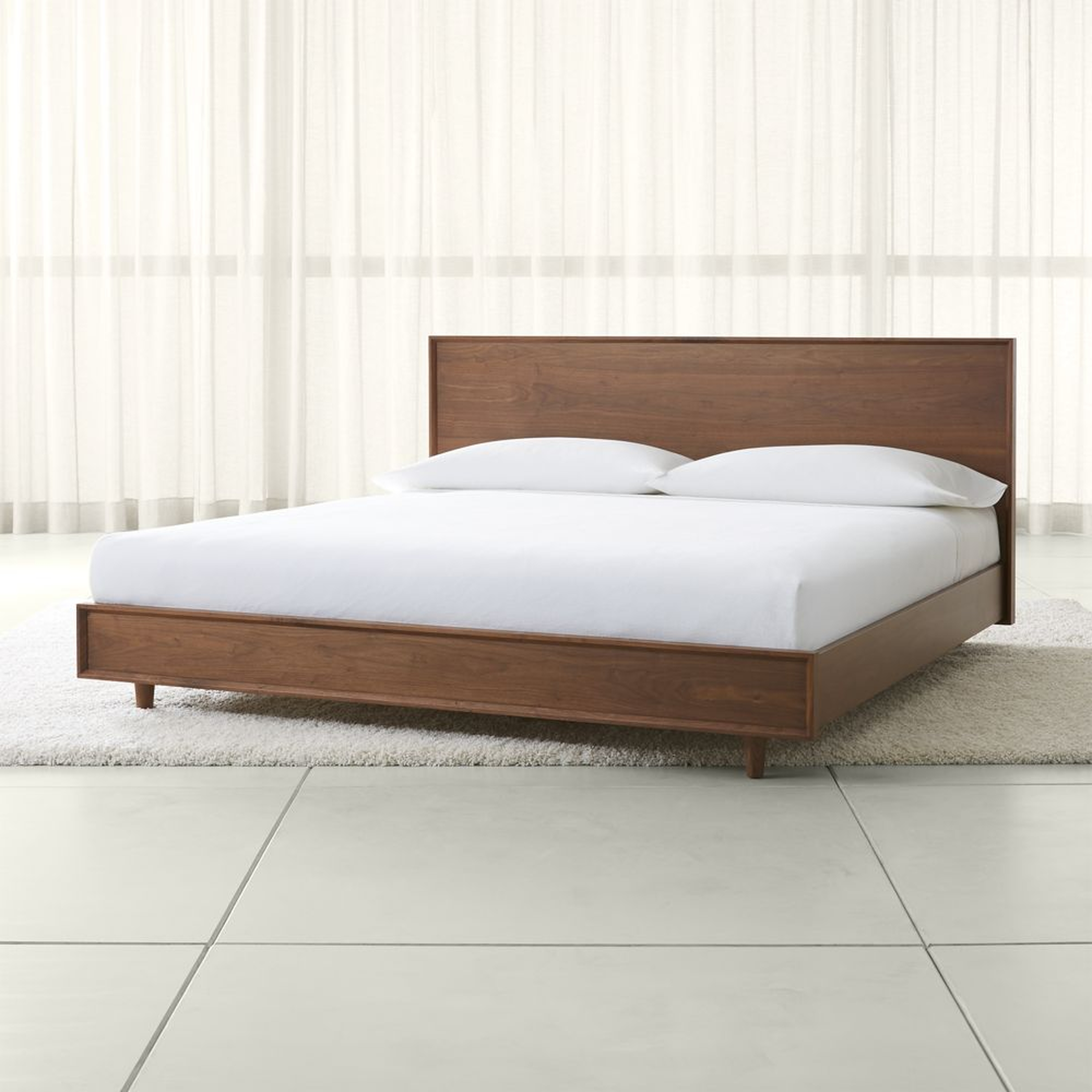 Tate Walnut King Wood Bed - Crate and Barrel
