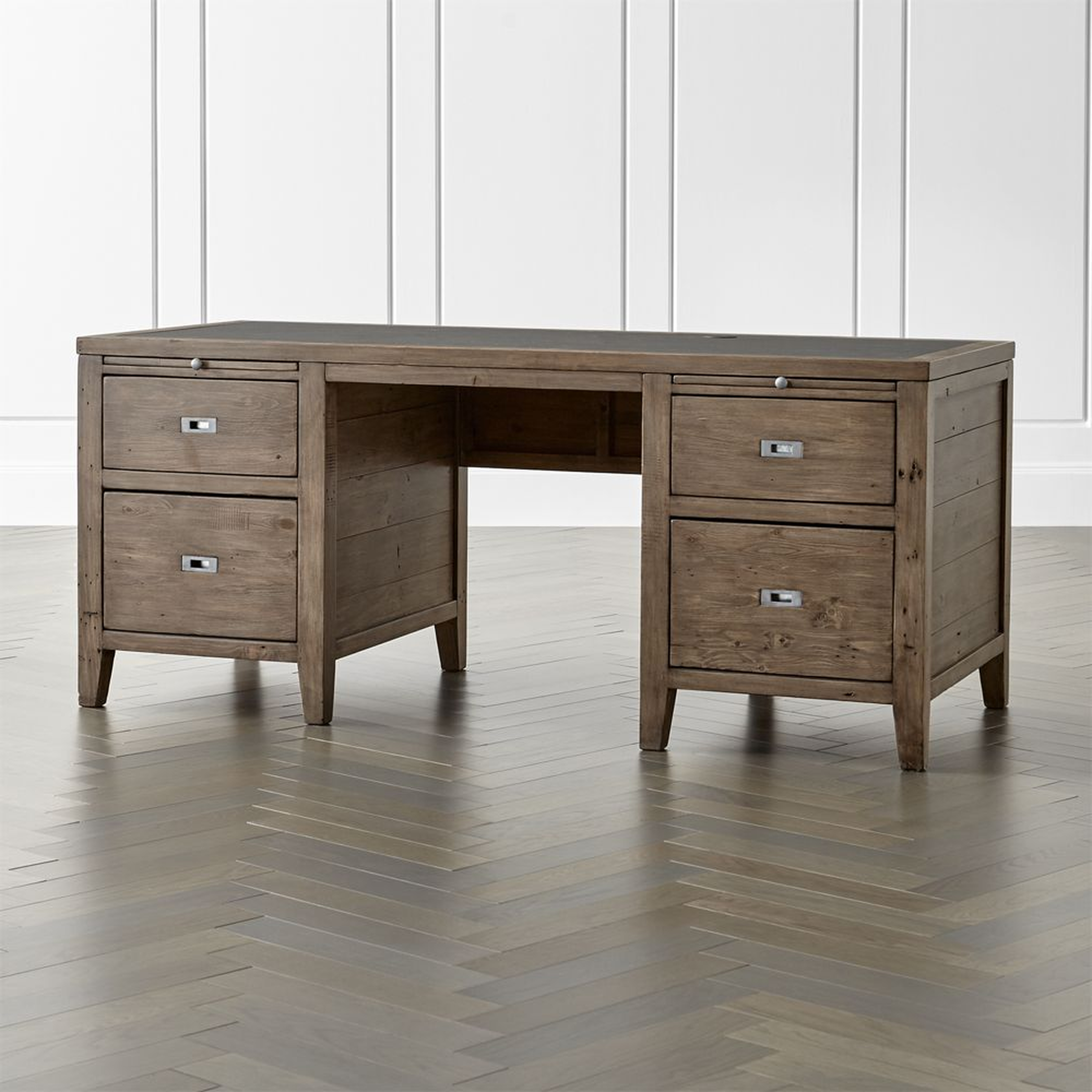 Morris Ash Grey Executive Desk - Crate and Barrel
