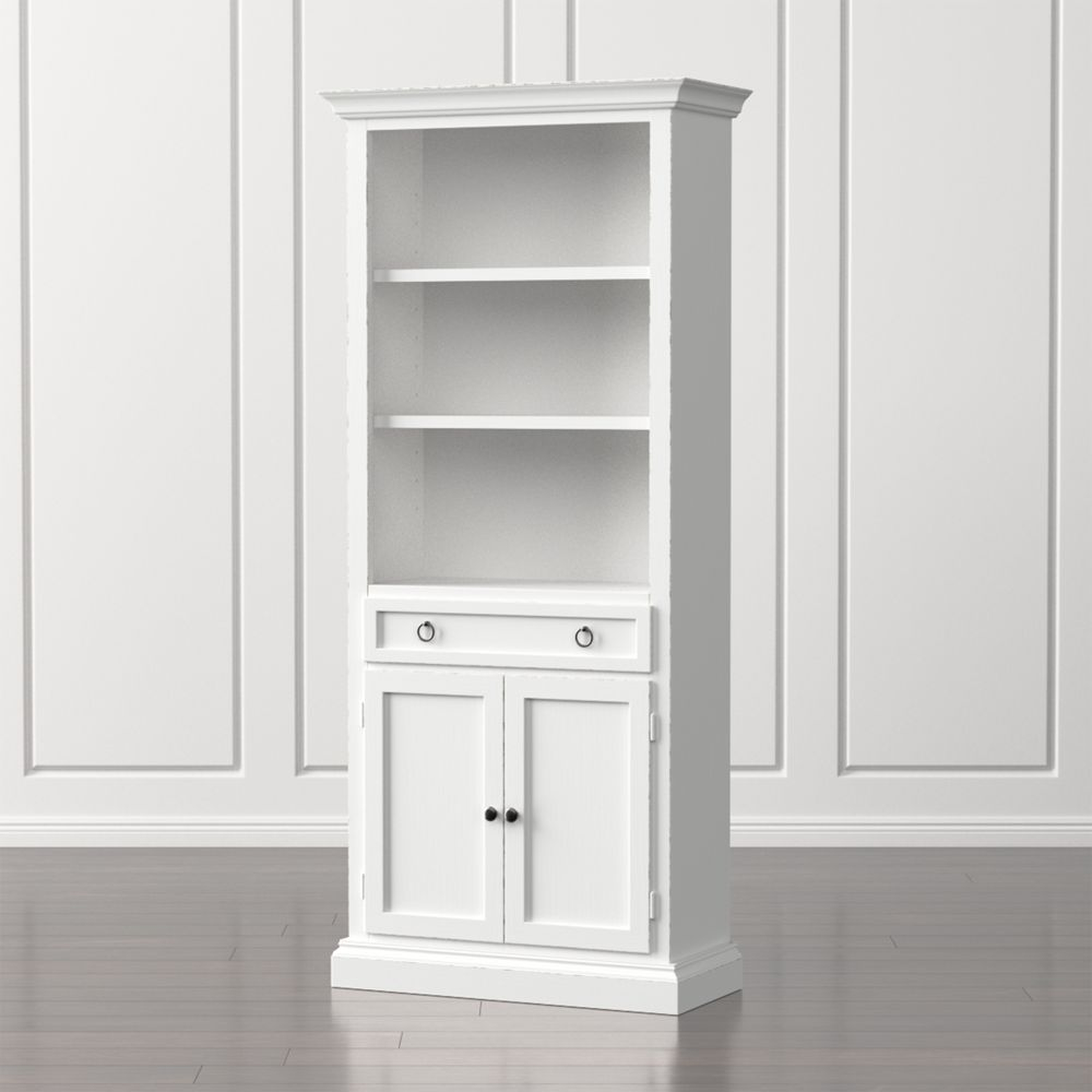 Cameo White Storage Bookcase - MTO - Crate and Barrel