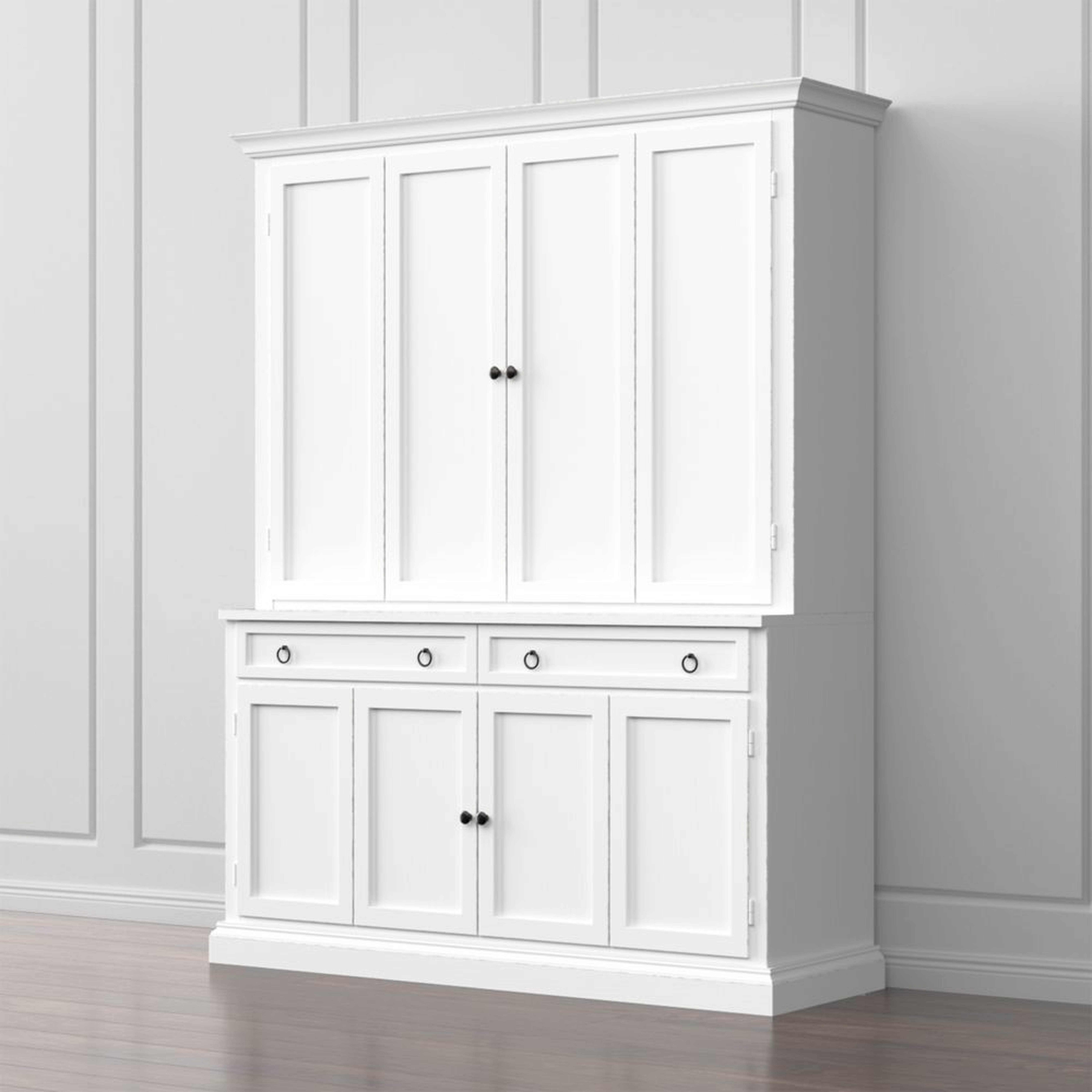 Cameo 2-Piece White Entertainment Center - Crate and Barrel