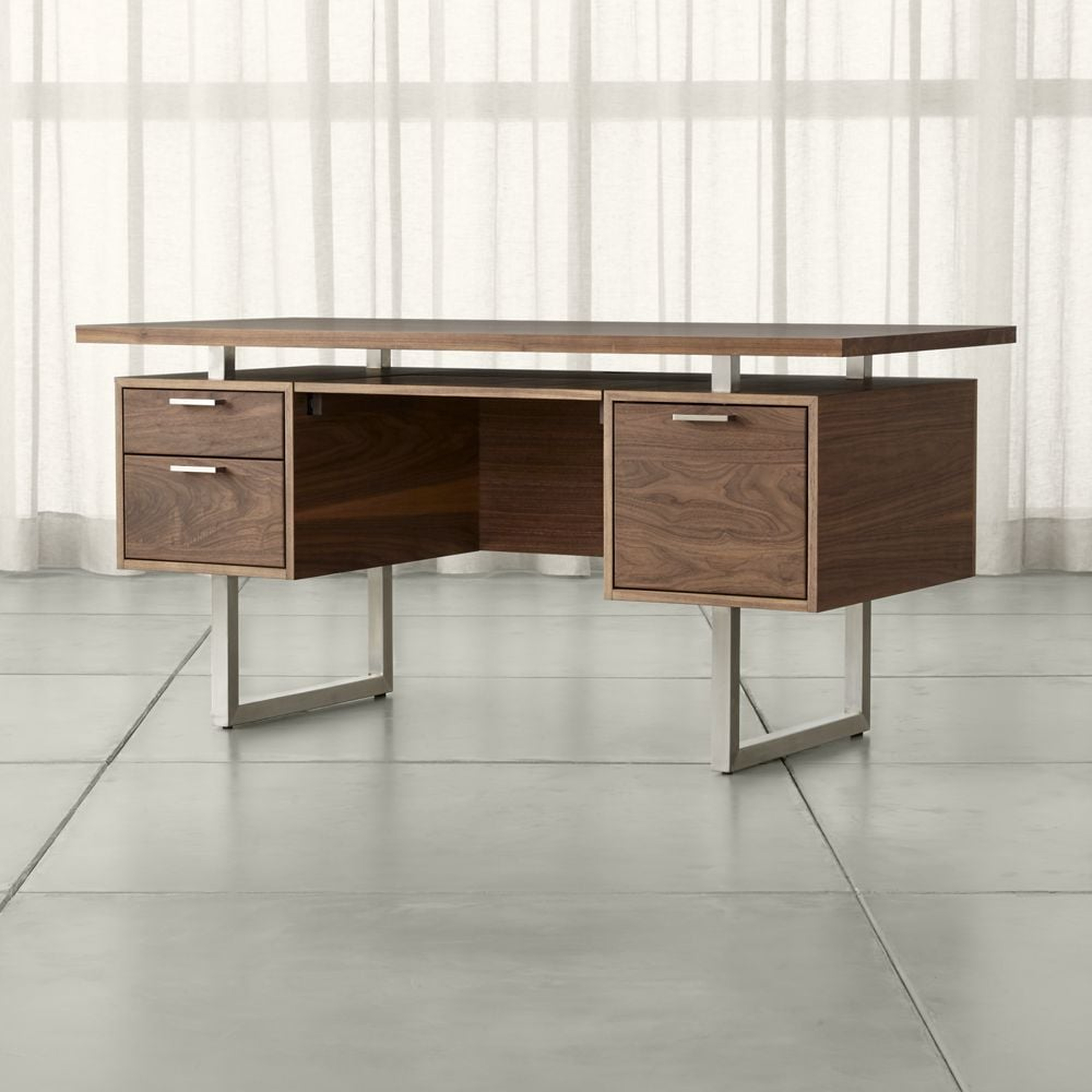 Clybourn Walnut Executive Desk - Crate and Barrel