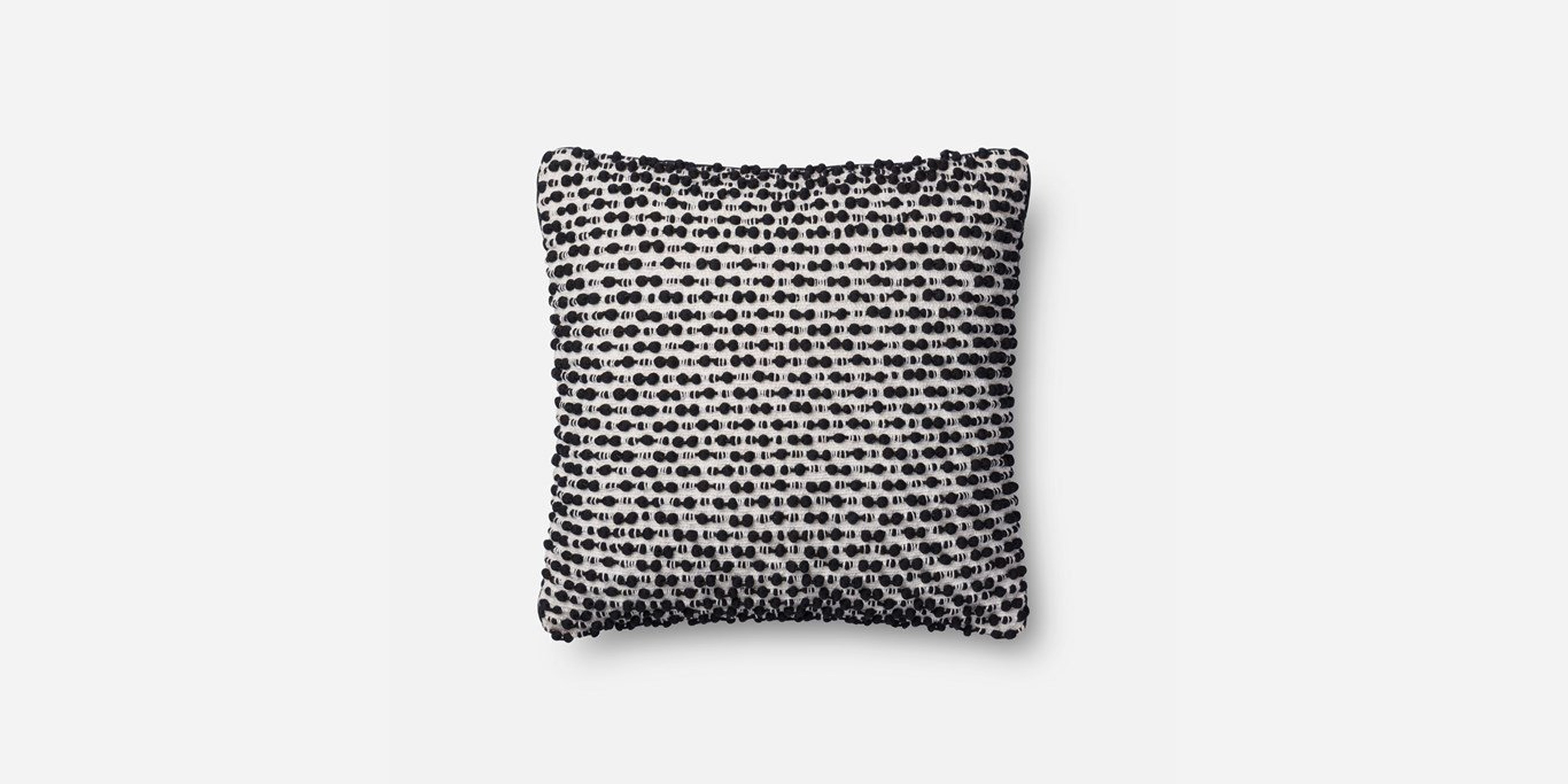P1018 MH WHITE / BLACK Pillow - With Down Insert - Loma Threads