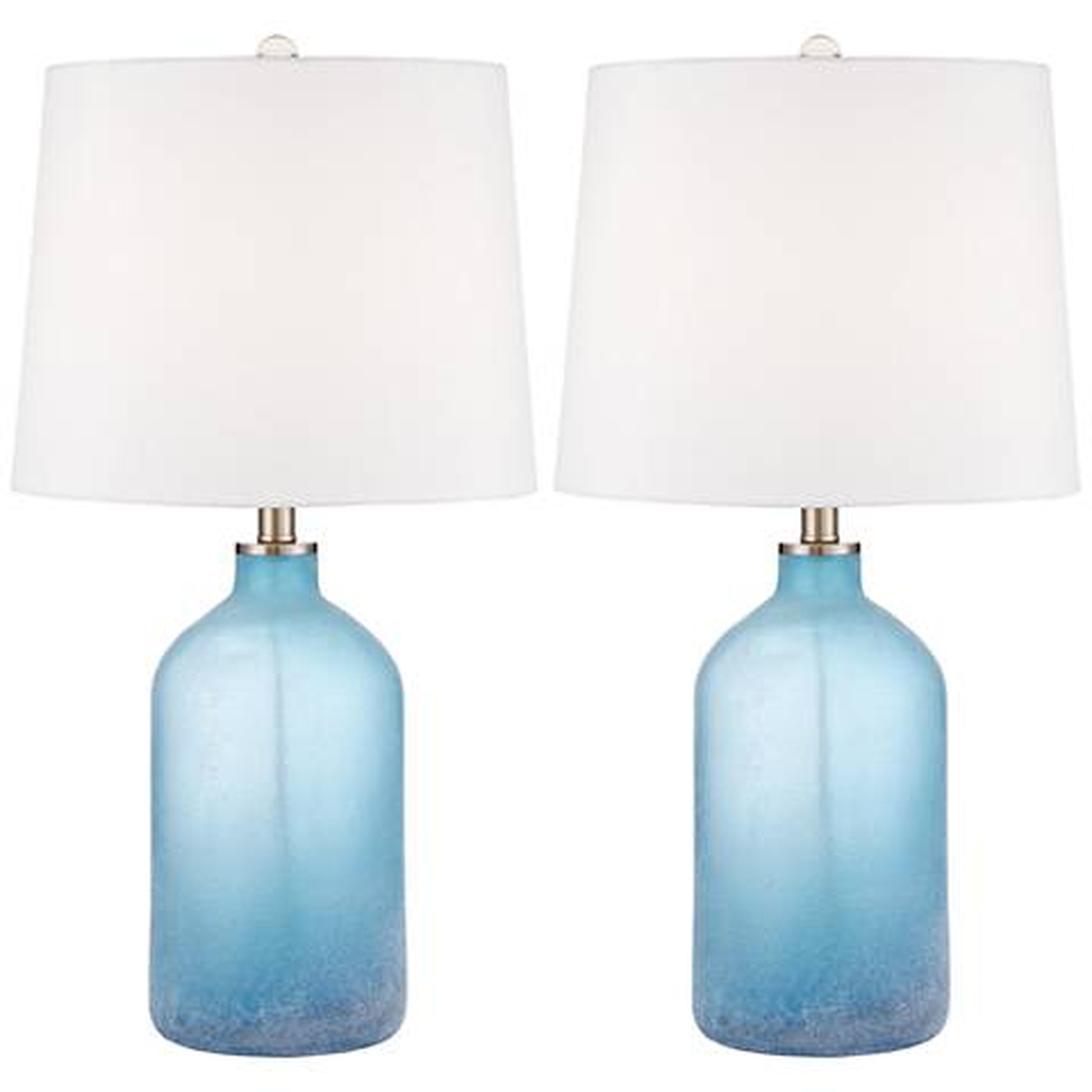 Aston Blue Frosted Glass Table Lamp Set of 2 - Lamps Plus