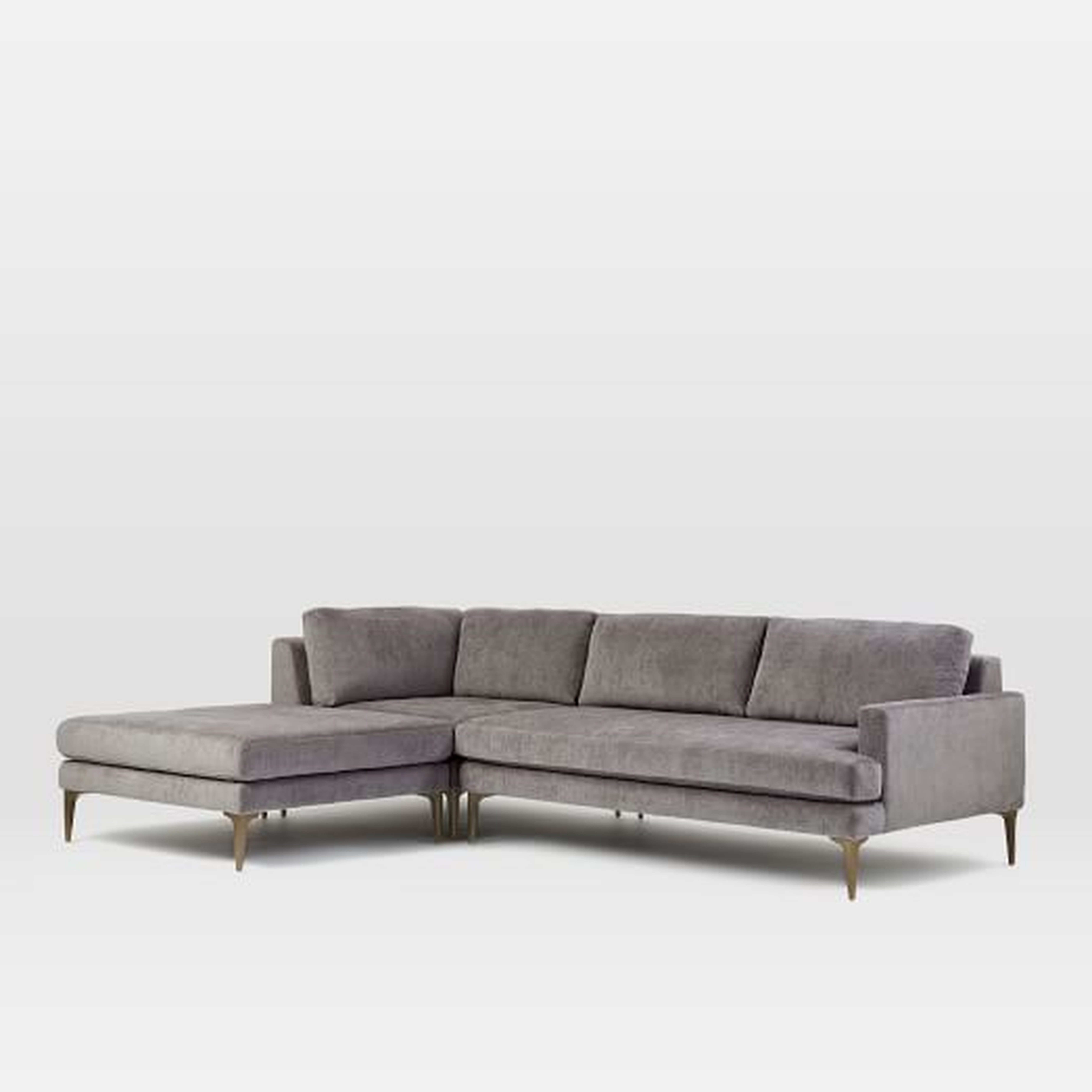 Andes 3-Piece Chaise Sectional, Left Arm Sofa and Ottoman and Corner - West Elm