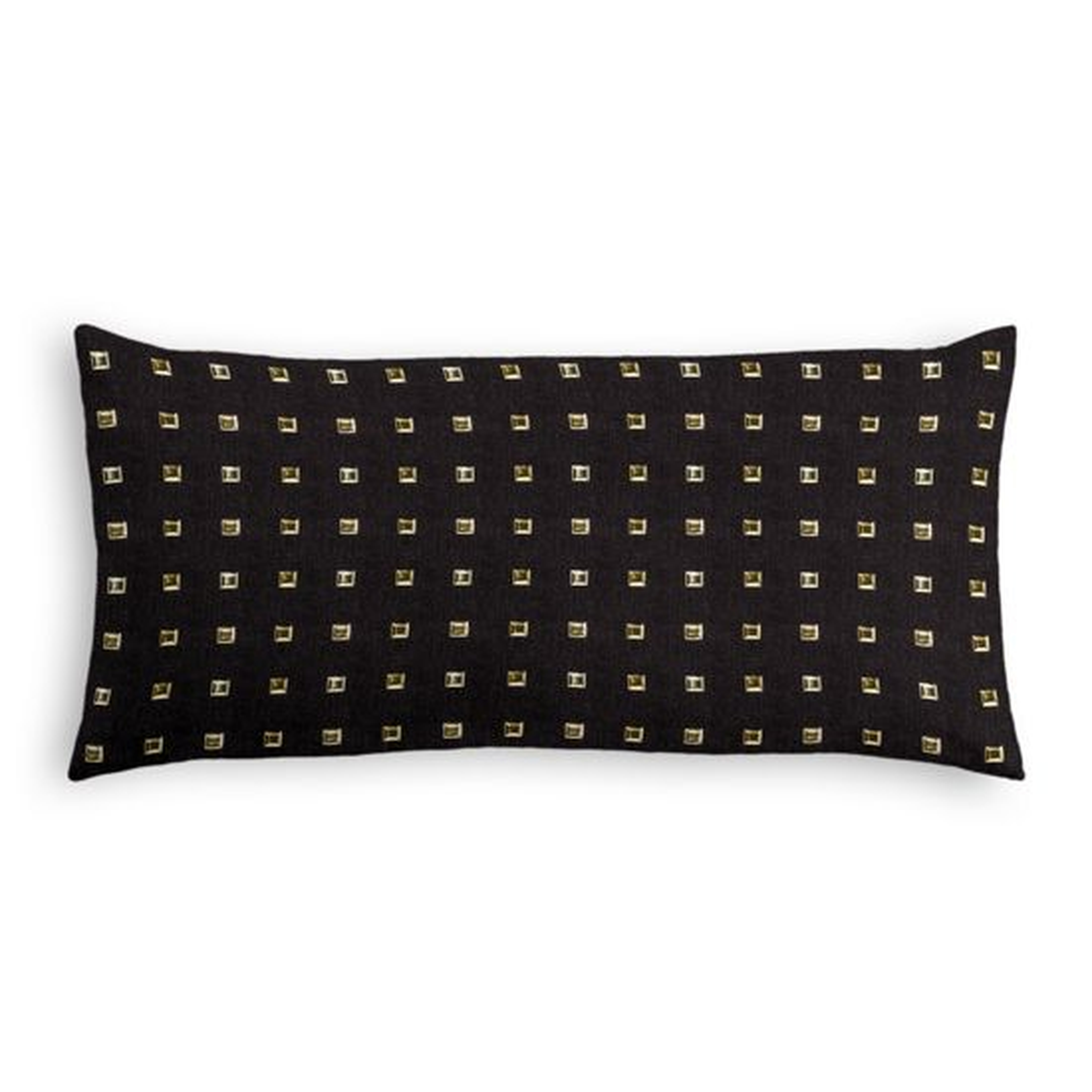 Lumbar Pillow Stud Muffin - Black - 12" x 24" - Down Insert - Loom Decor