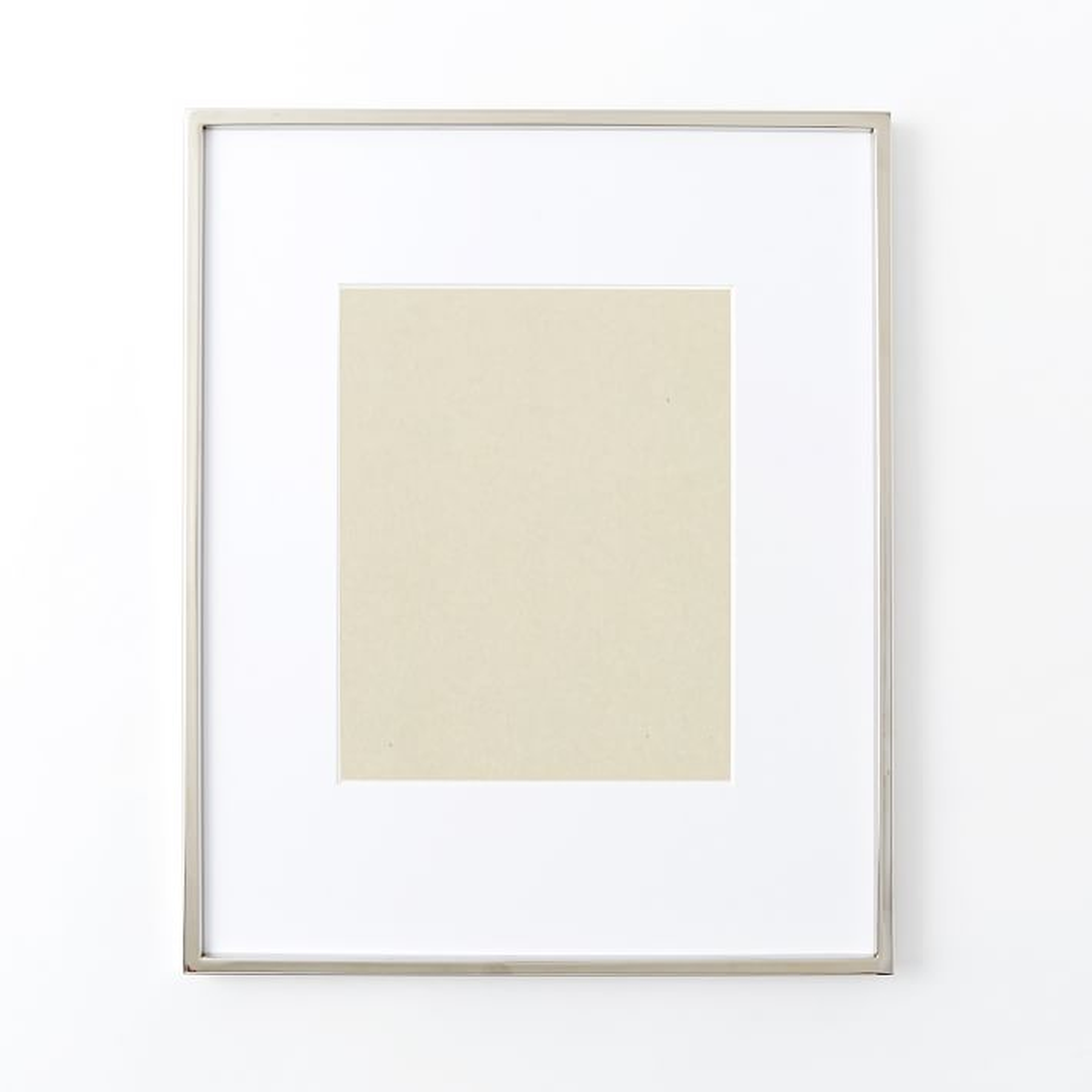 Gallery Frame, Polished Nickel, 8" x 10" (12.75" x 15.75" without mat) - West Elm