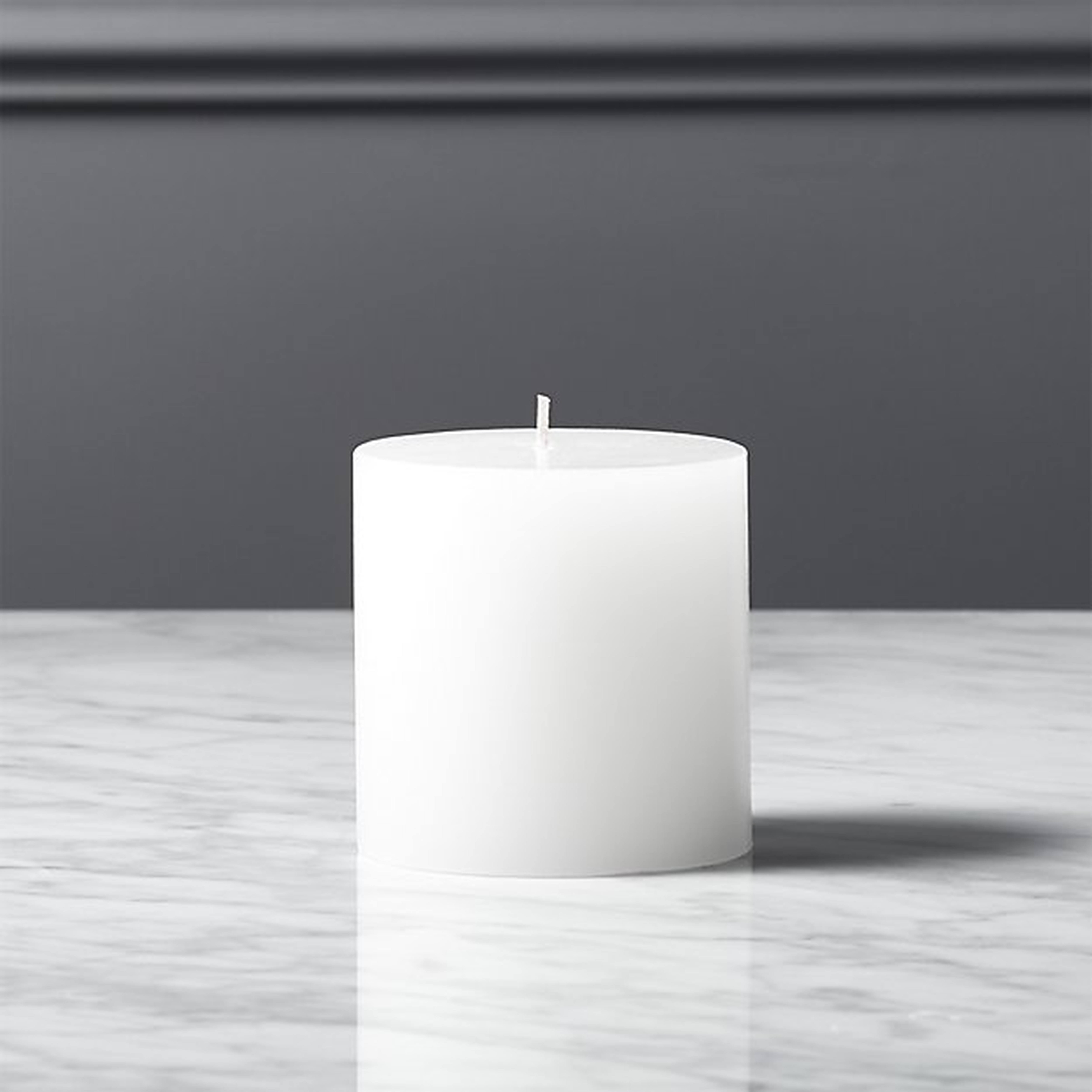 "3""x3"" white pillar candle" - CB2