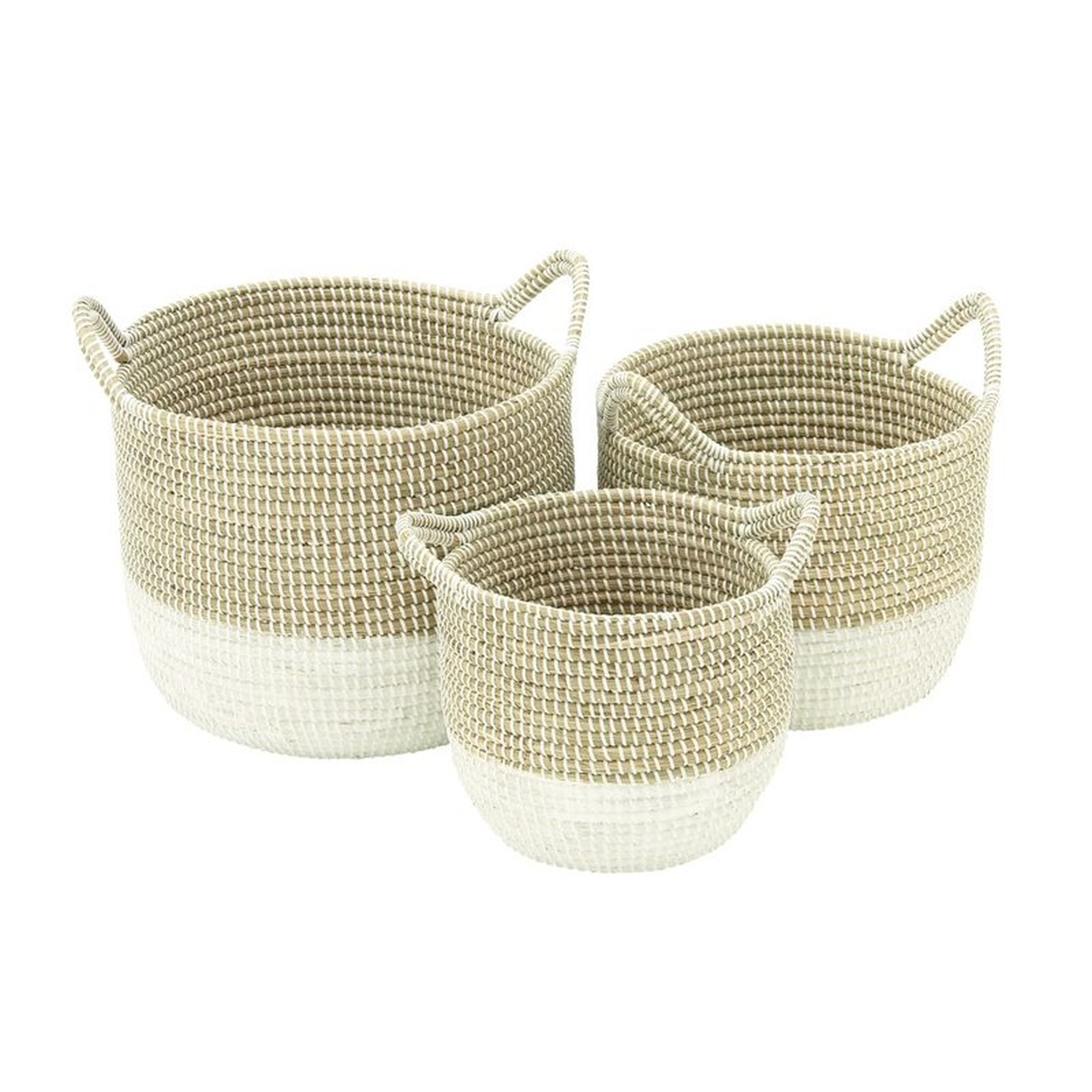 "Seagrass 3 Piece Basket Set" - Wayfair