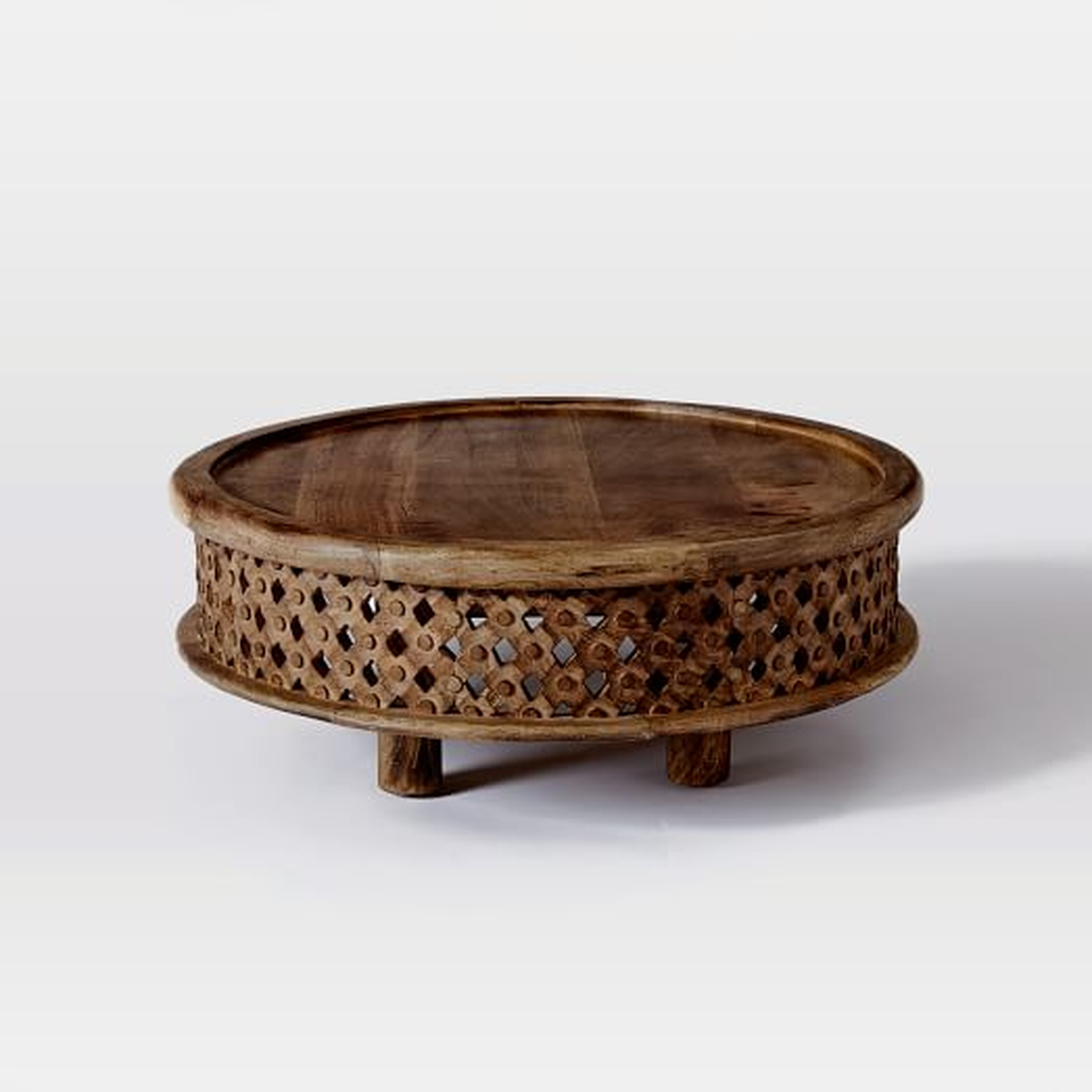 Carved Wood Coffee Table - Cafe - West Elm