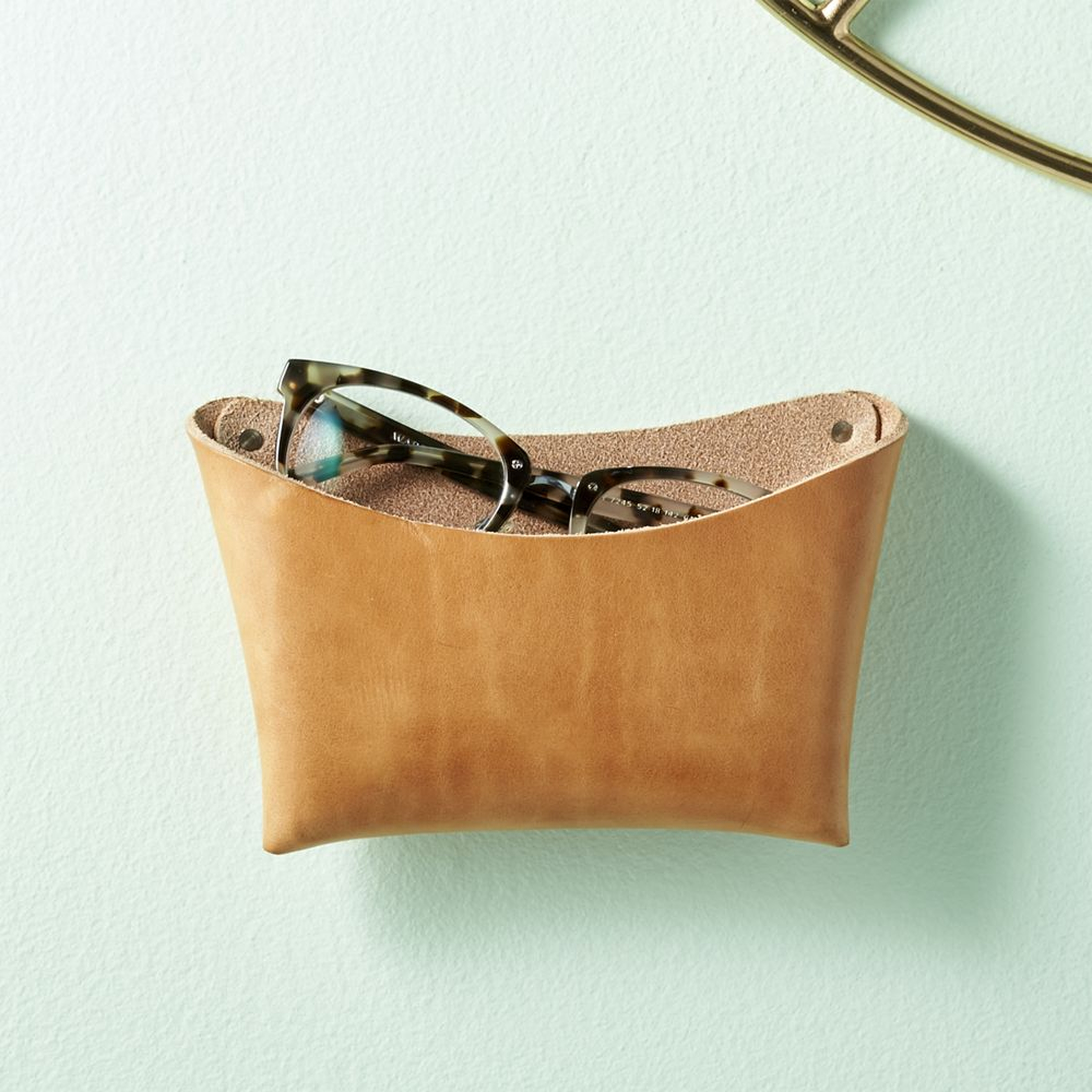 Wide Leather Wall Pocket - CB2