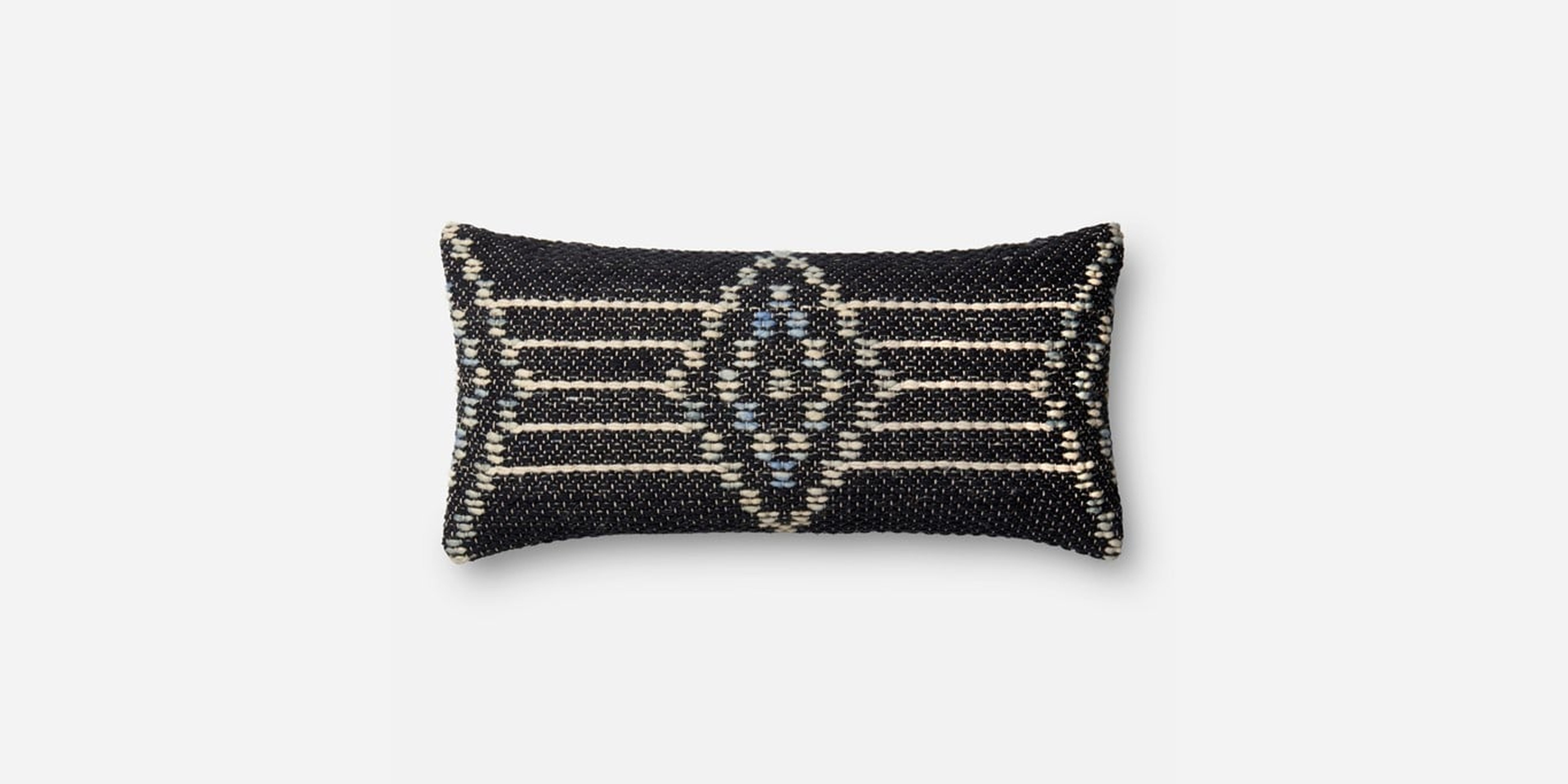 P4028 ED NAVY / MULTI 12" x 27" pillow cover with down insert - ED Ellen DeGeneres Crafted by Loloi Rugs