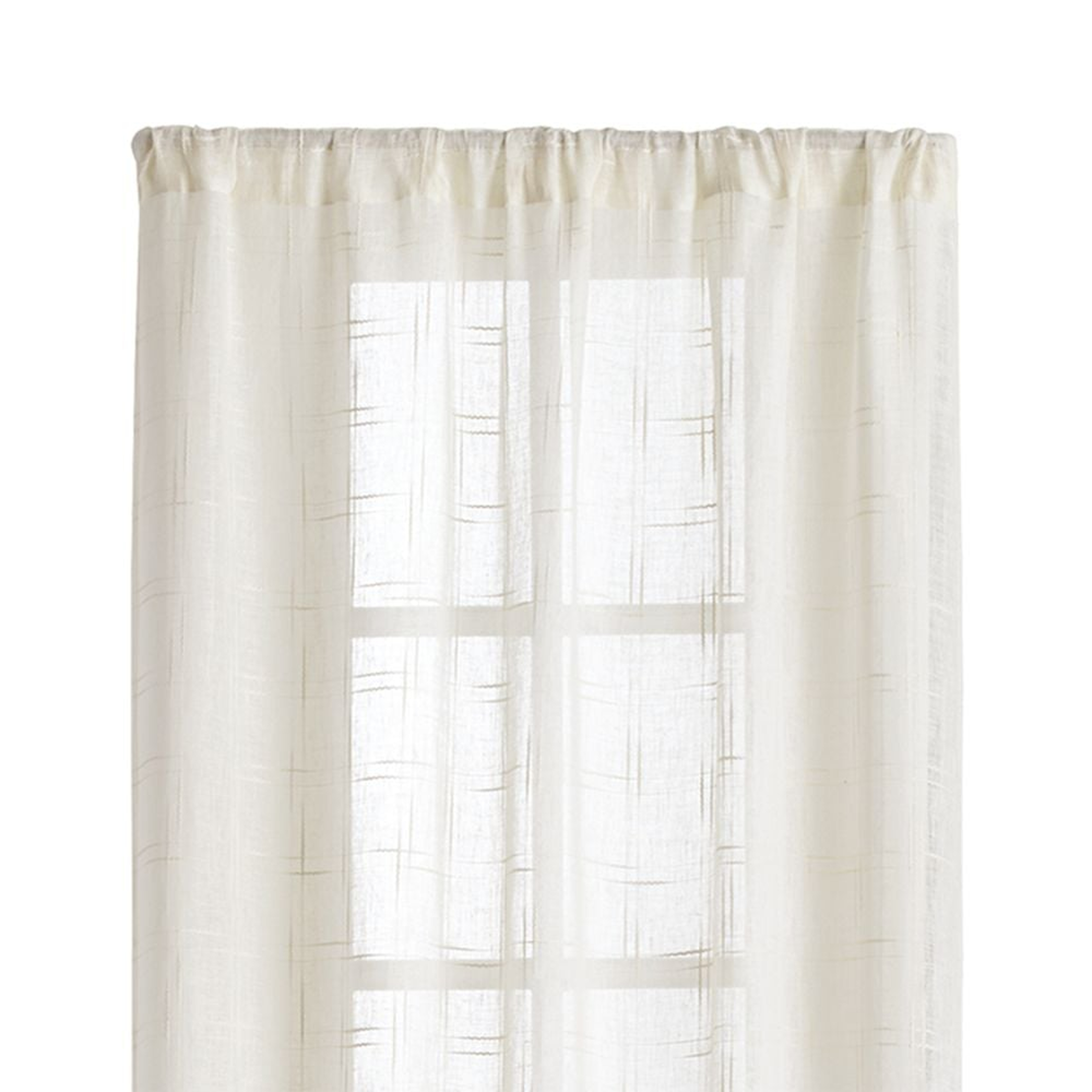 Briza 50"x84" Ivory Sheer Linen Curtain Panel - Crate and Barrel