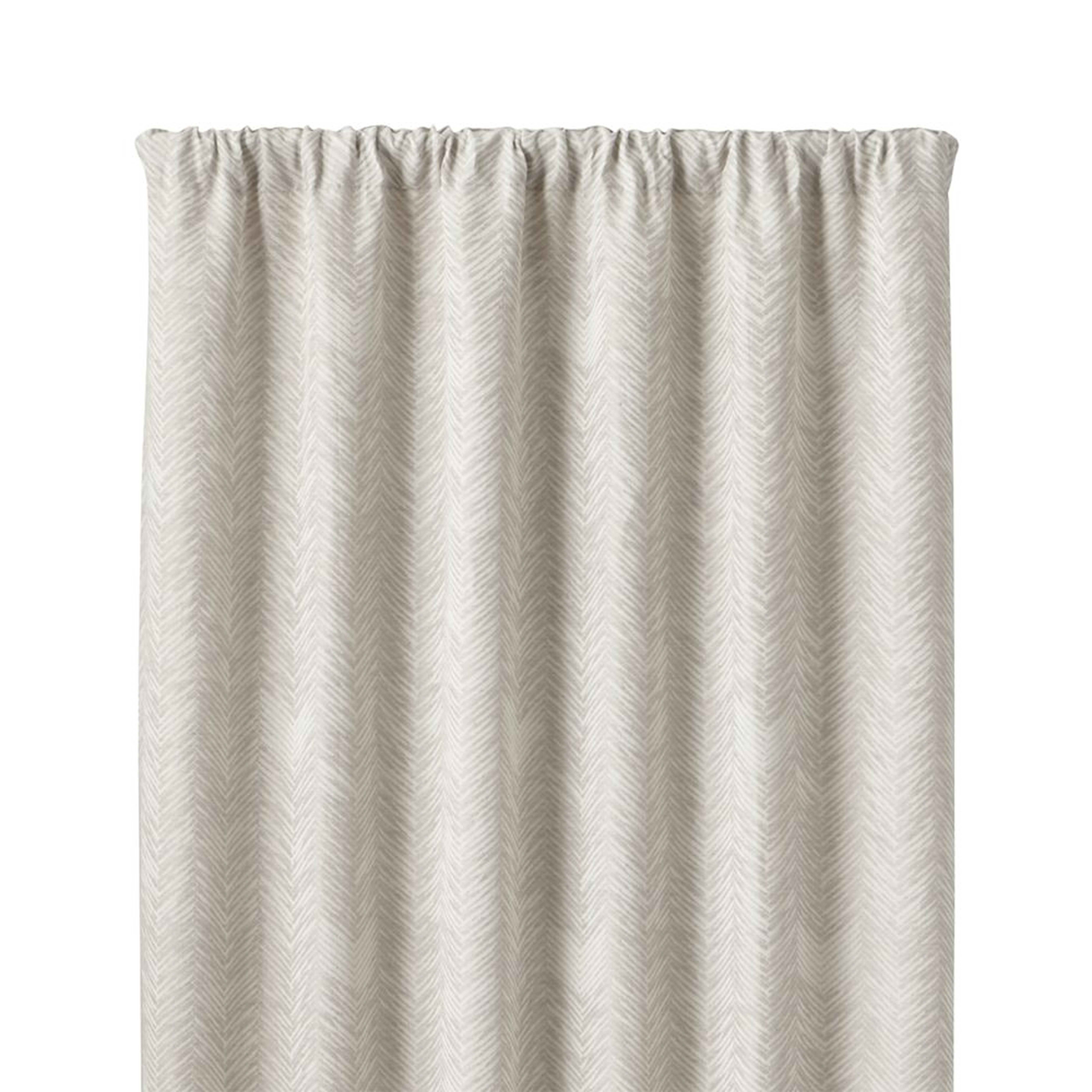 Dover Cream/Taupe 50"x84" Curtain Panel - Crate and Barrel