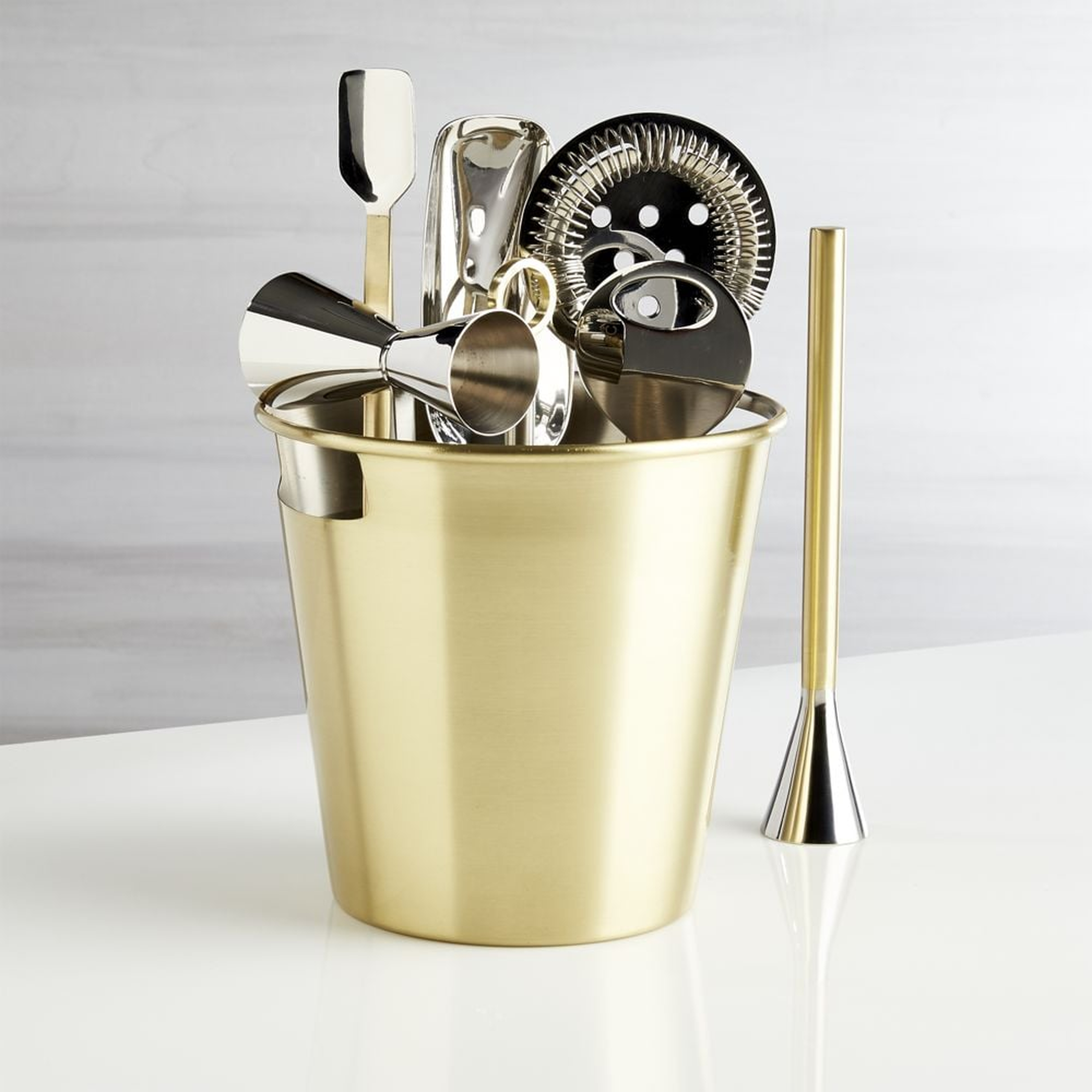 Stainless Steel Bar Tool Set with Gold Finish - Crate and Barrel