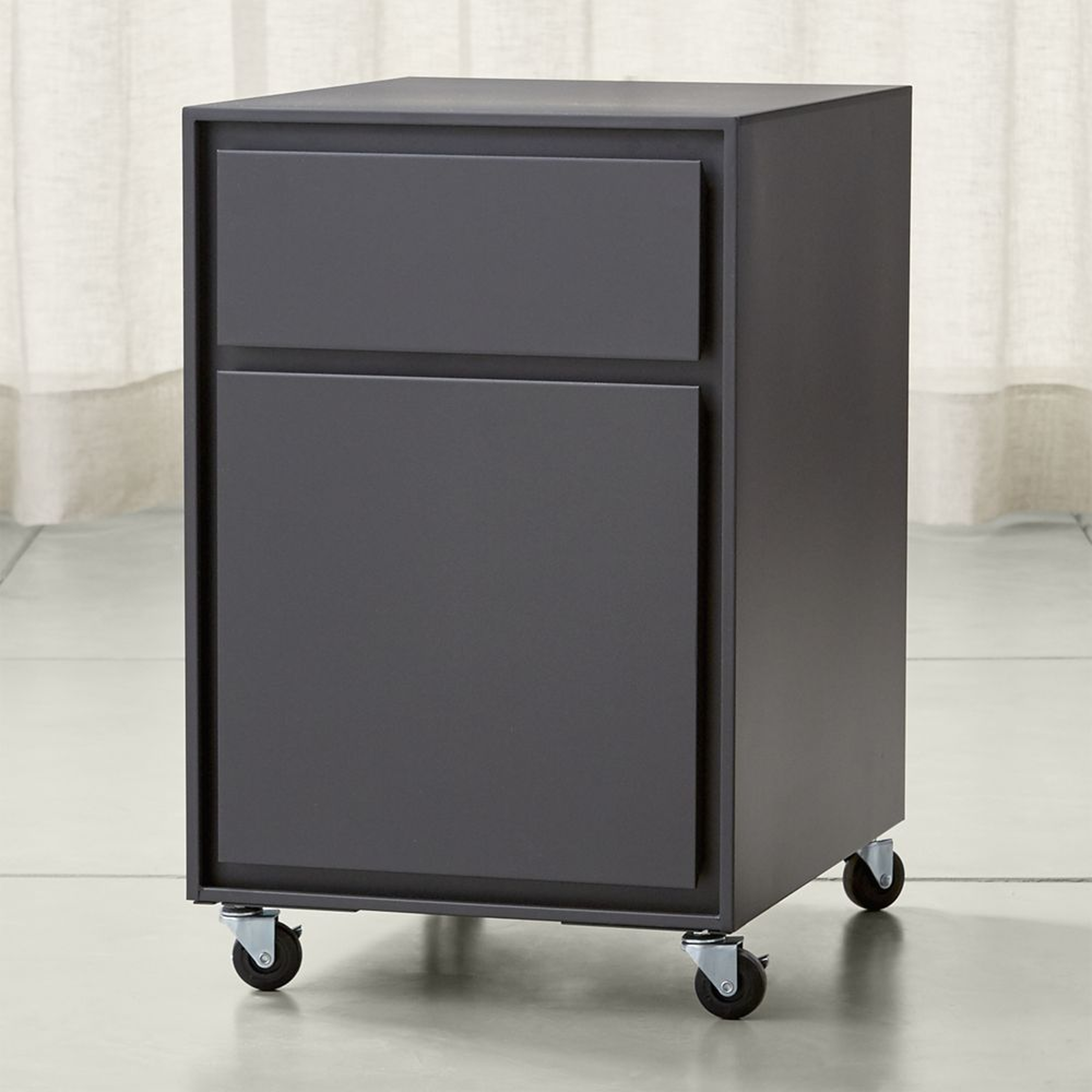 Pilsen Graphite Two Drawer File Cabinet - Crate and Barrel