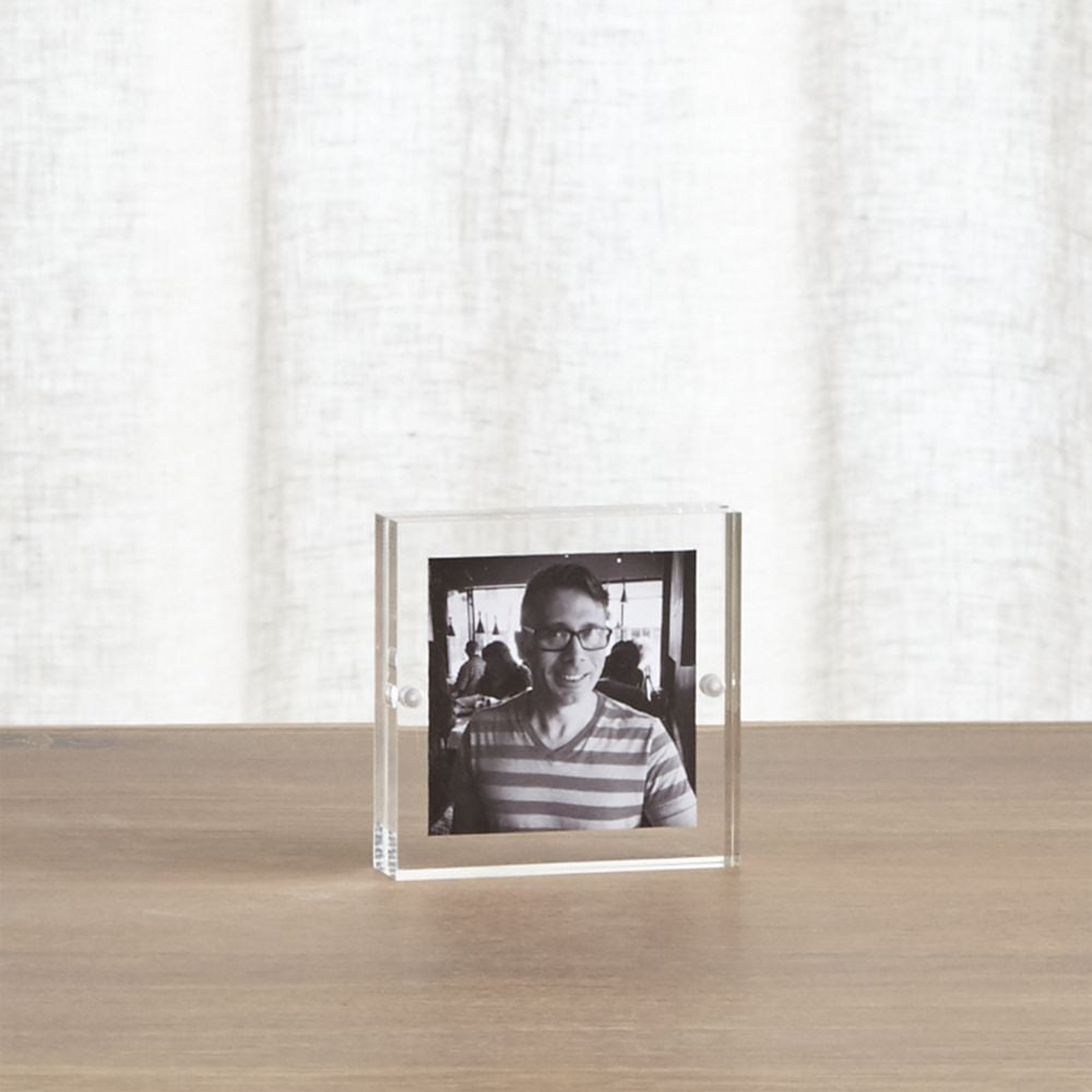 Acrylic 3x3 Block Tabletop Picture Frame - Crate and Barrel