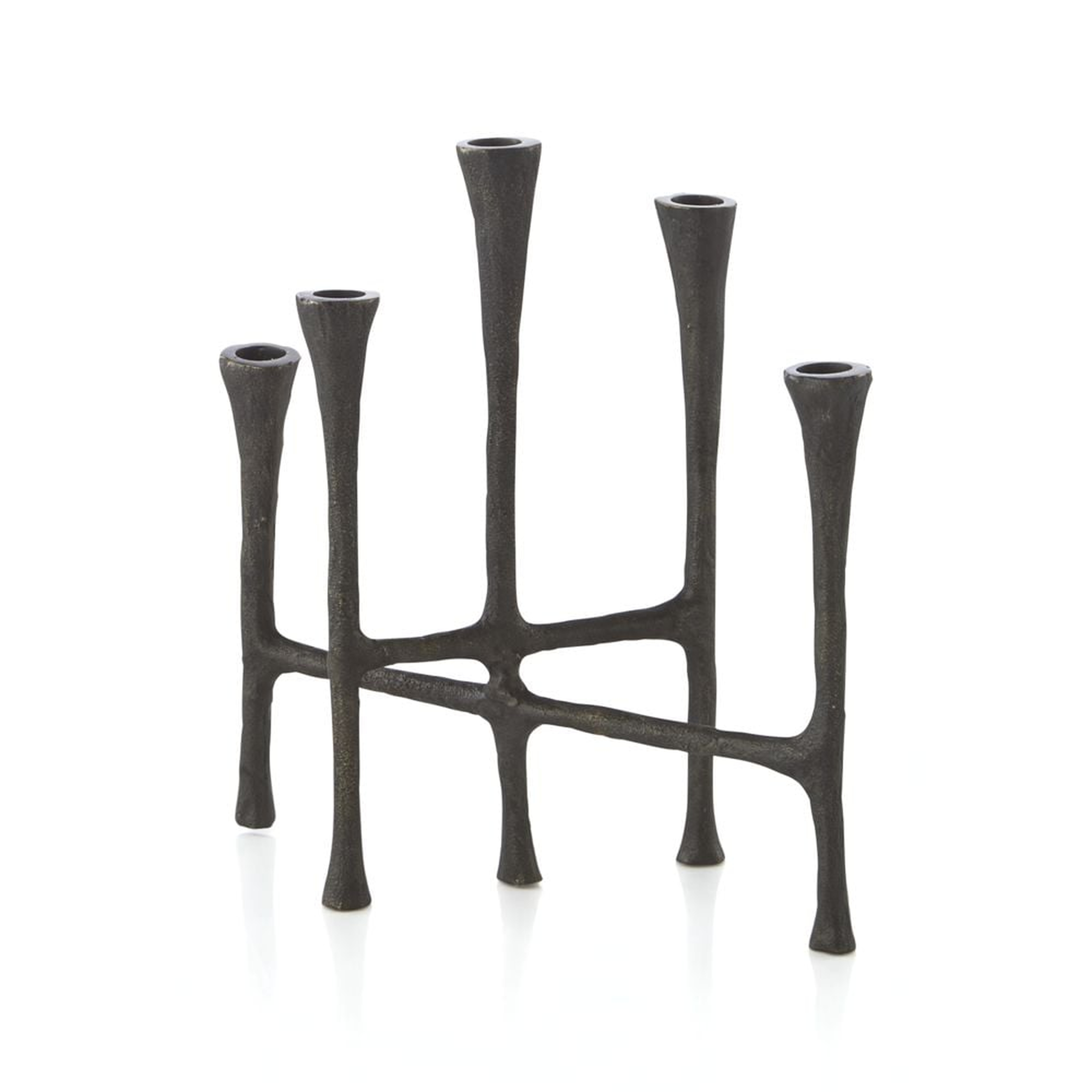 Rustic Bronze Metal Centerpiece Taper Candle Holder - Crate and Barrel